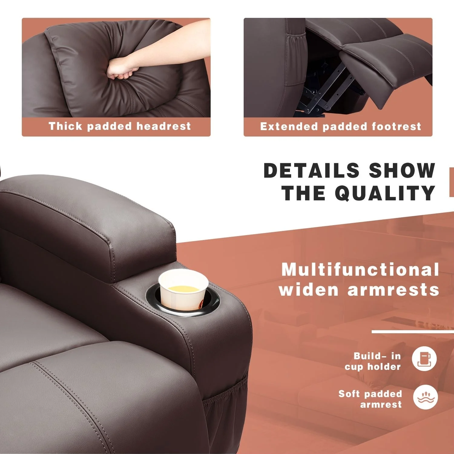 Homall Faux Leather Power Lift Recliner Chair with Massage