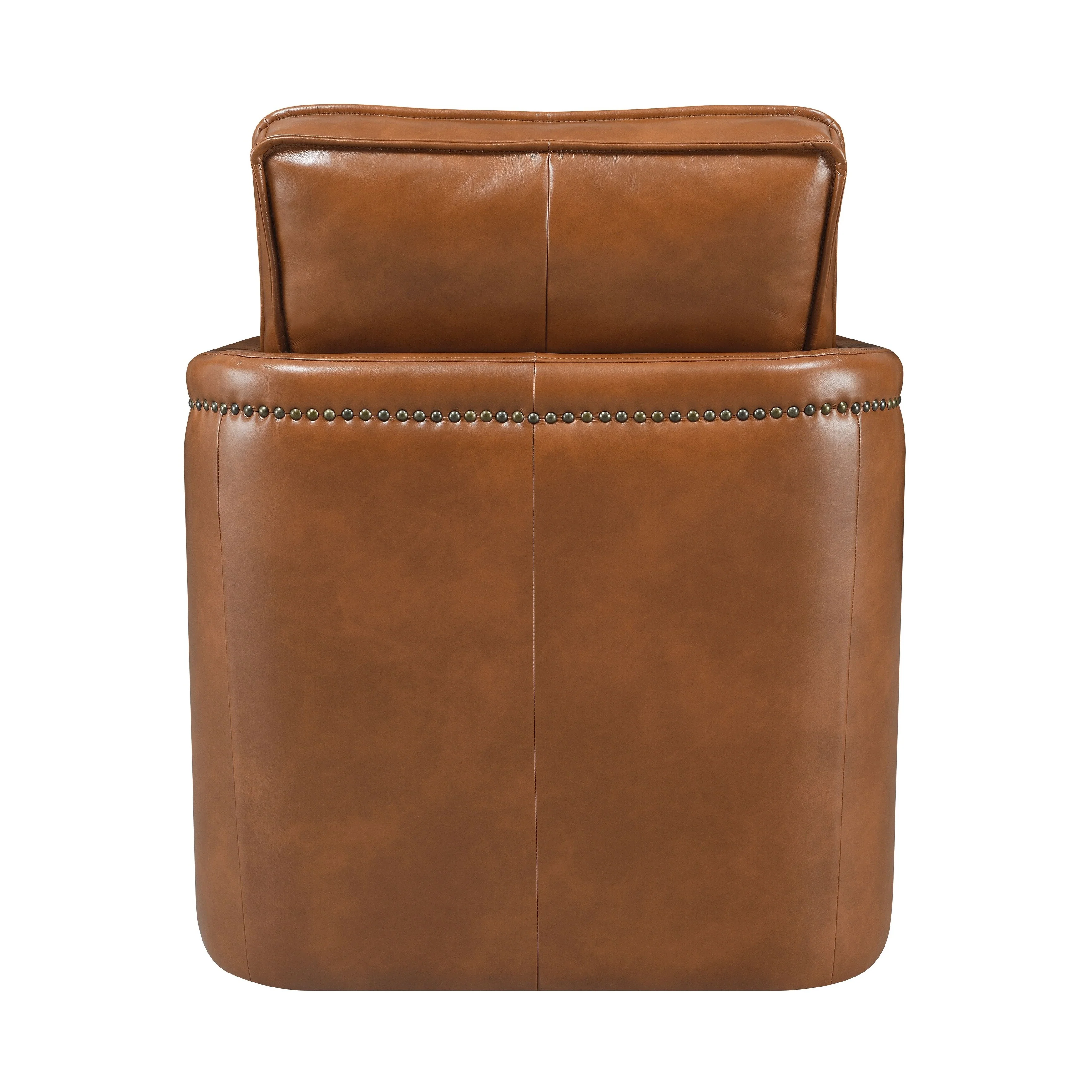 Brown Leather Aire Swivel Chair W/Glider