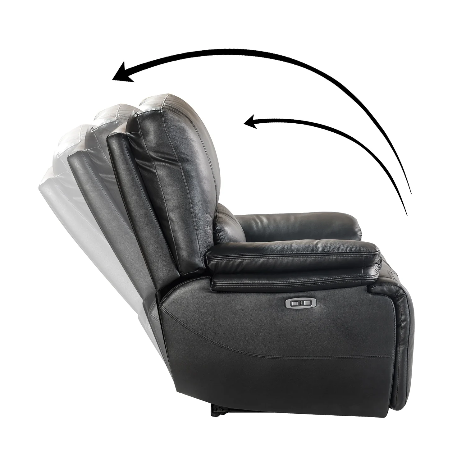 Clara Genuine Leather Power Recliner with Cushion Padded, Set of 2