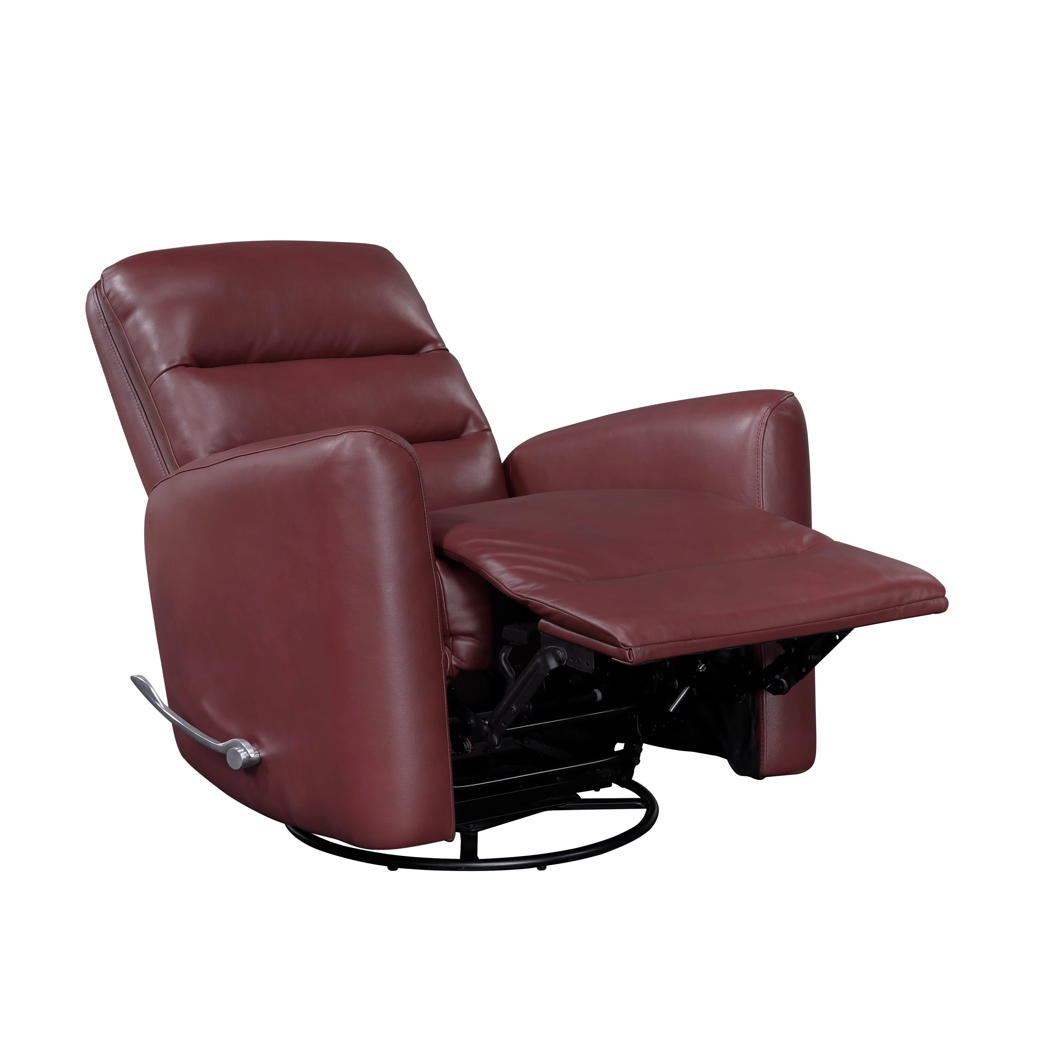 Glider Reclining Chair Swivel Motion Breathable Faux Leather Upholstery Luxury Living Room Furniture, Movie Chair