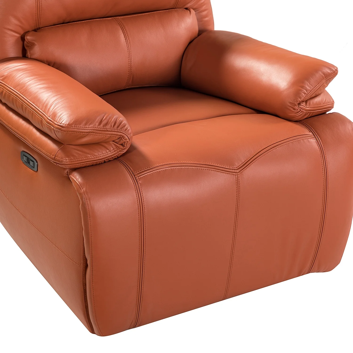 Clara Genuine Leather Power Recliner with Cushion Padded, Set of 2