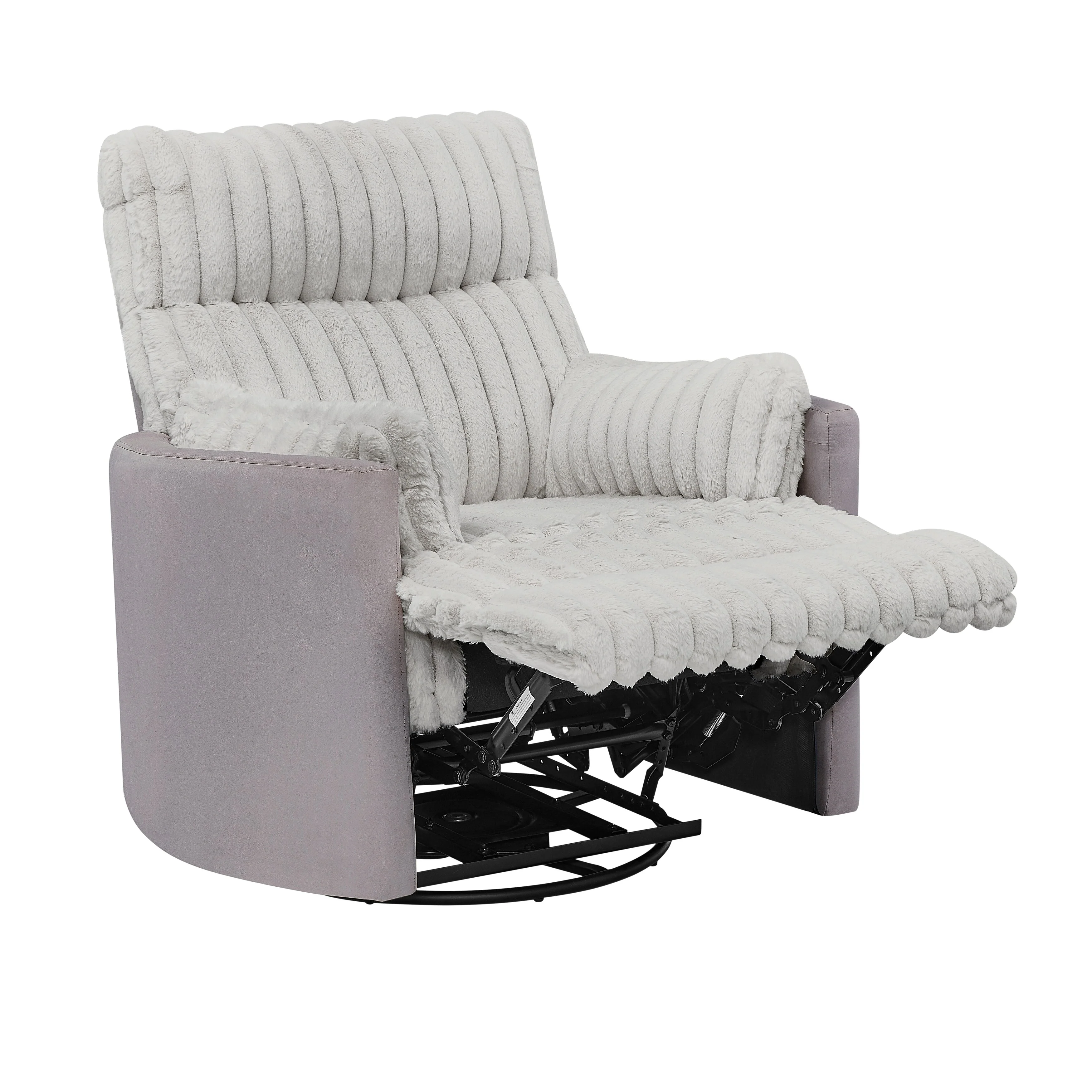 Swivel Recliner Chair with 360�� Rotation, Manual Recline & Plush Arms