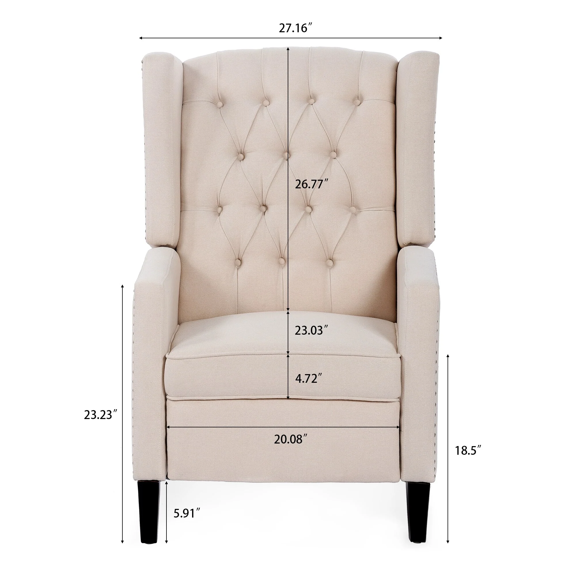 27.16 Wide Manual Wing Chair Recliner