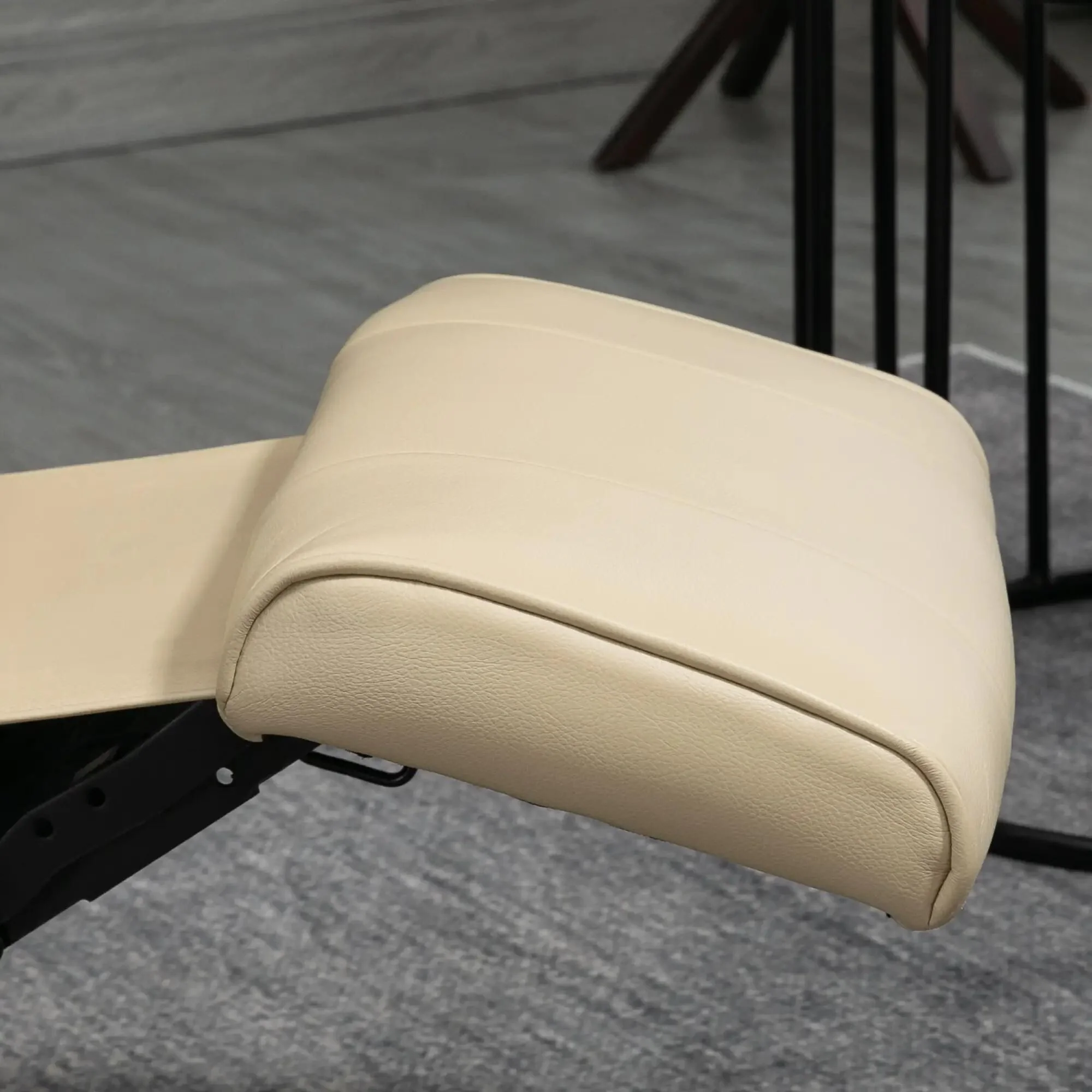 Faux Leather Recliner Chair, Swivel Recliner with Footrest, Armrest