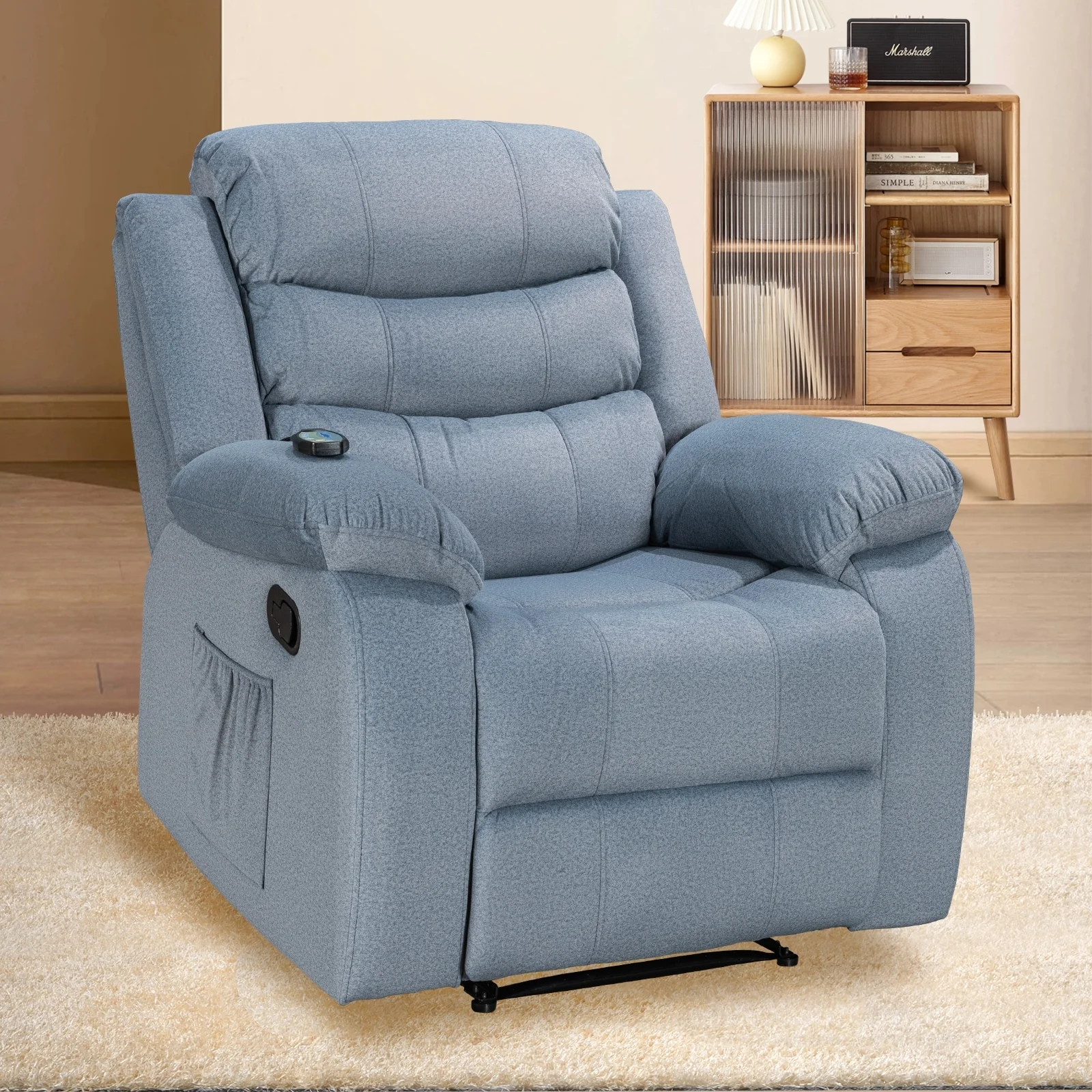 Super Soft Manual Heated and Massage Recliner Chair