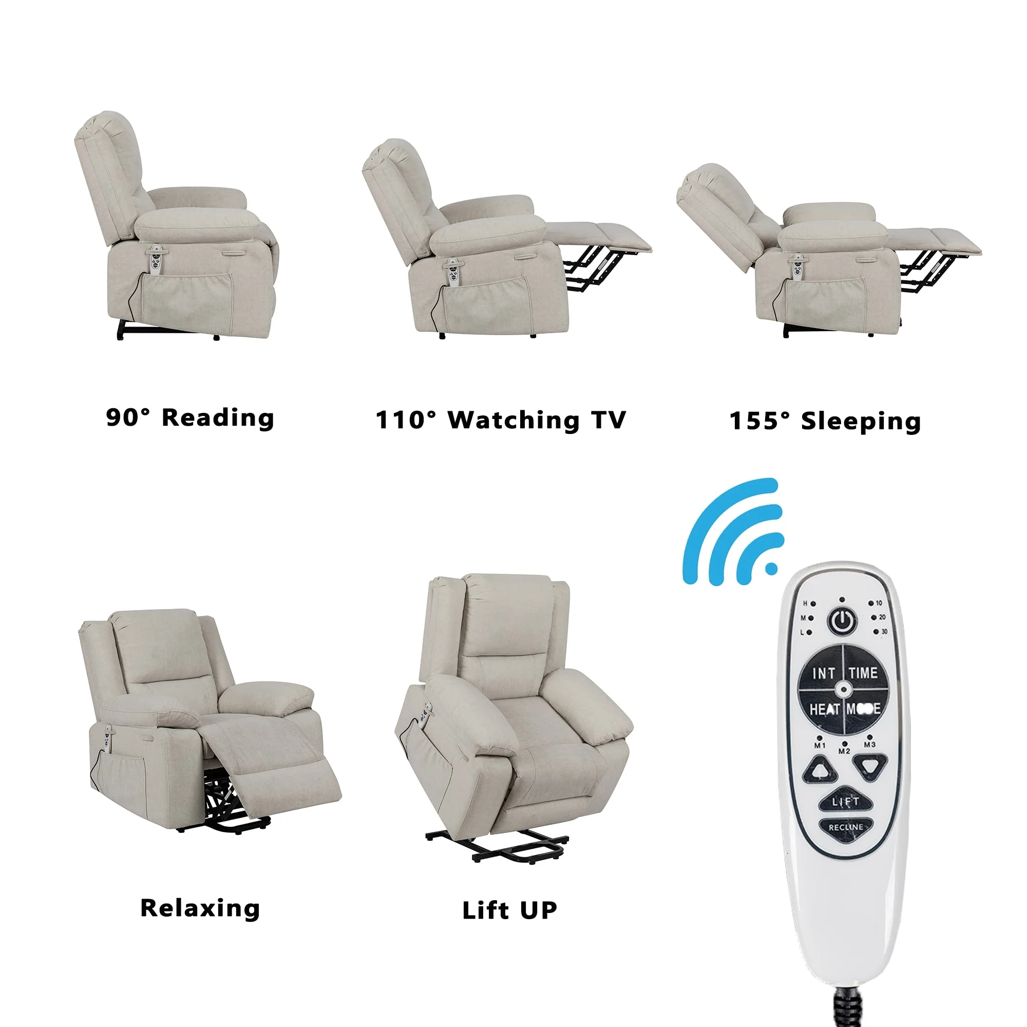 Electric Power Recliner Lift Chair with Massage
