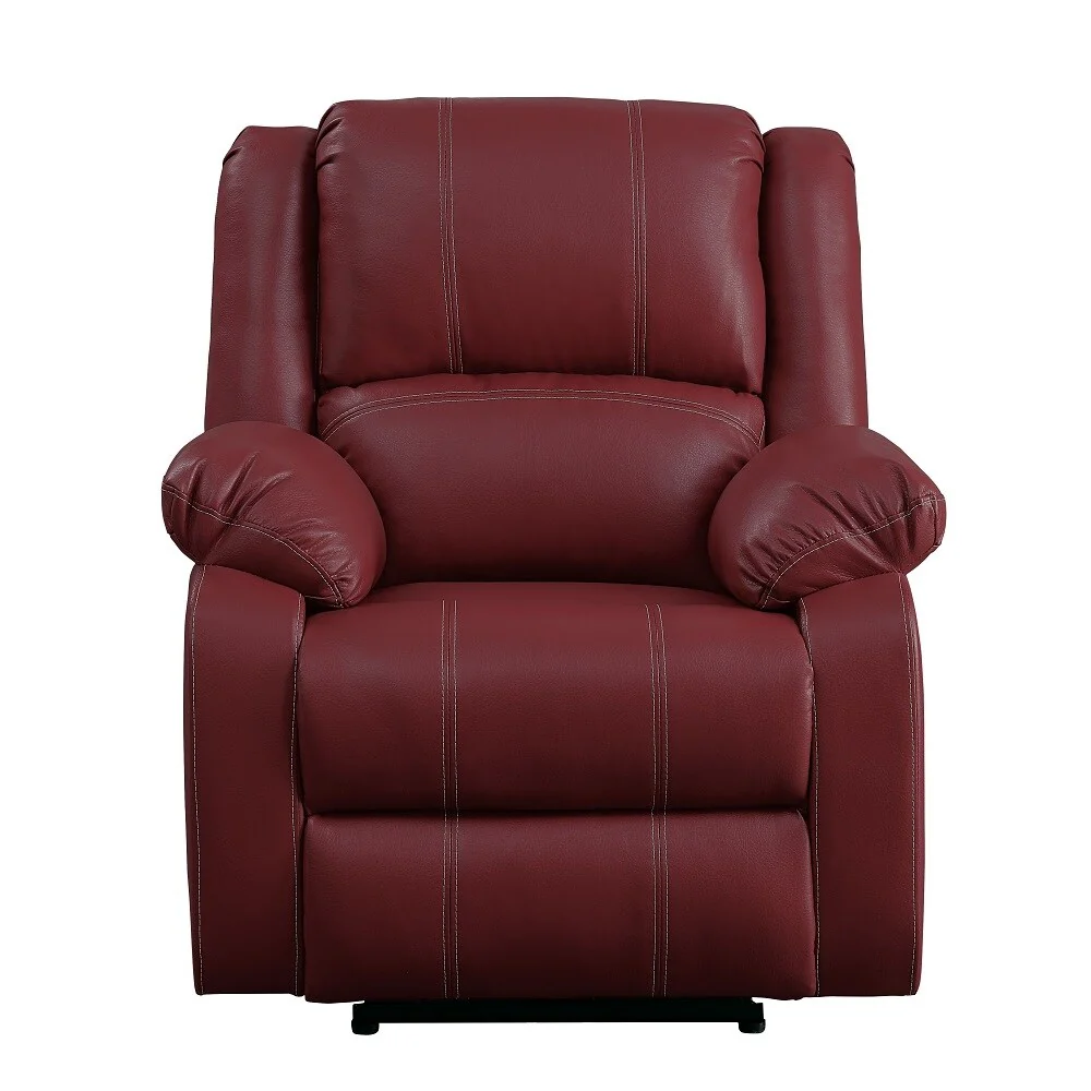 Red Synthetic Leather Motion Rocker Recliner