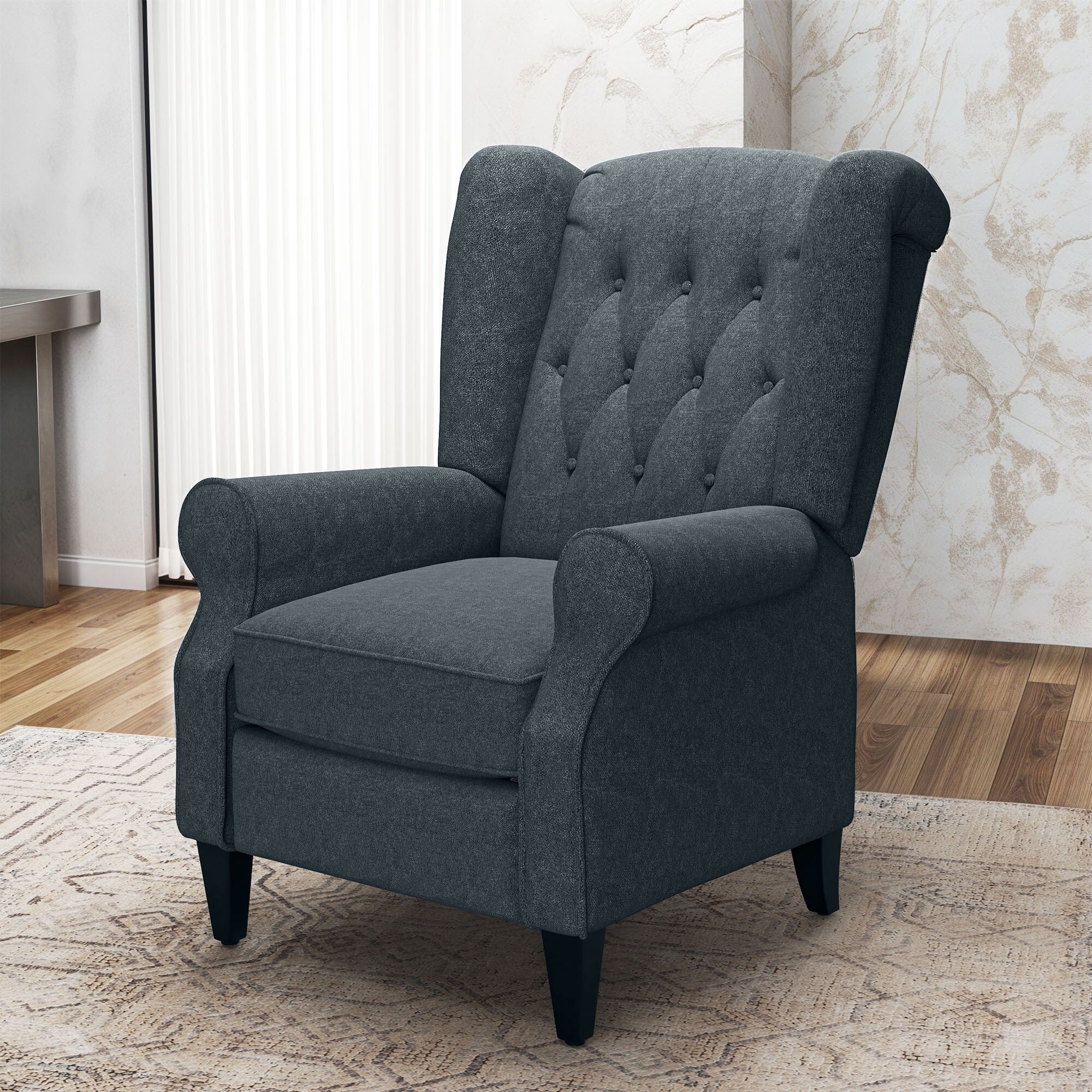 Modern Fabric Recliner Chair Push Back Sofa Chair