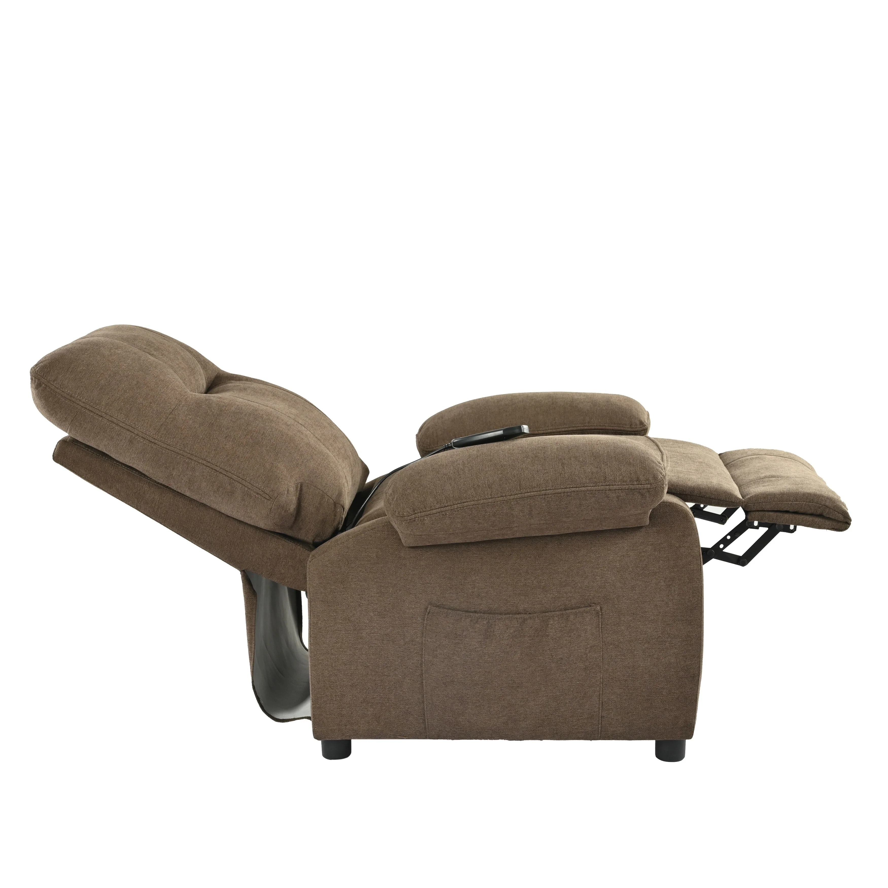 Black Manual Recliner with Massage, Heat, and Solid Wood Frame