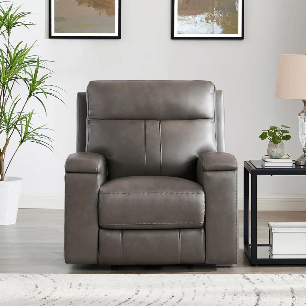 Hydeline Venice Zero Gravity Power Recline and Headrest Top Grain Leather Recliner with Cup Holder