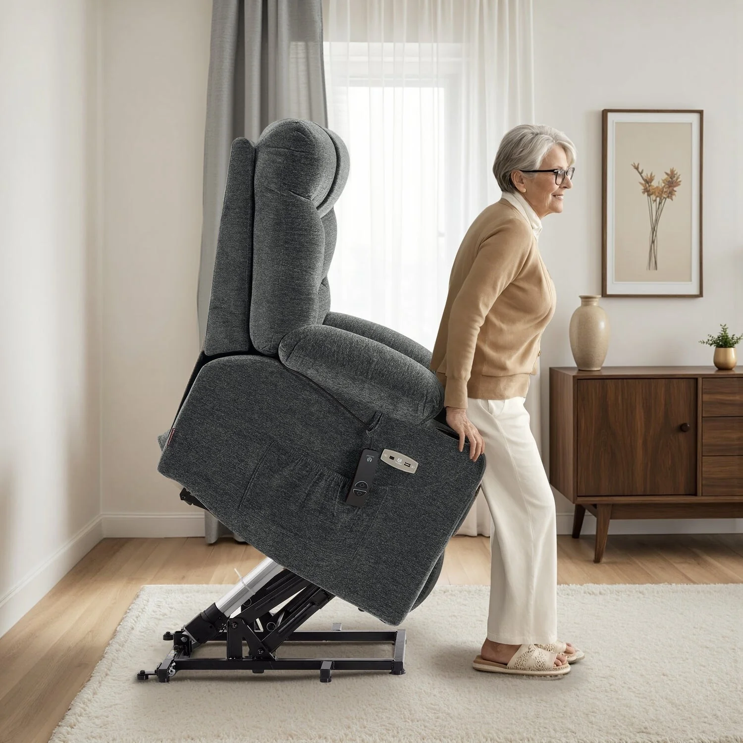 MCombo Power Lift Recliner Chair with Extended Footrest for Elderly People
