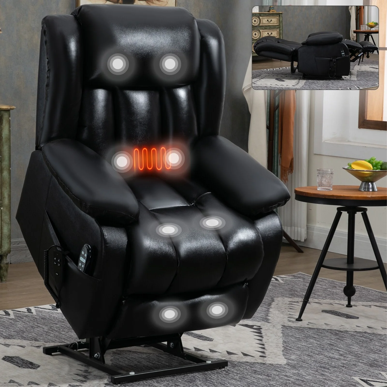 Power Lift Recliner Chair with 8-Point Vibration Massage