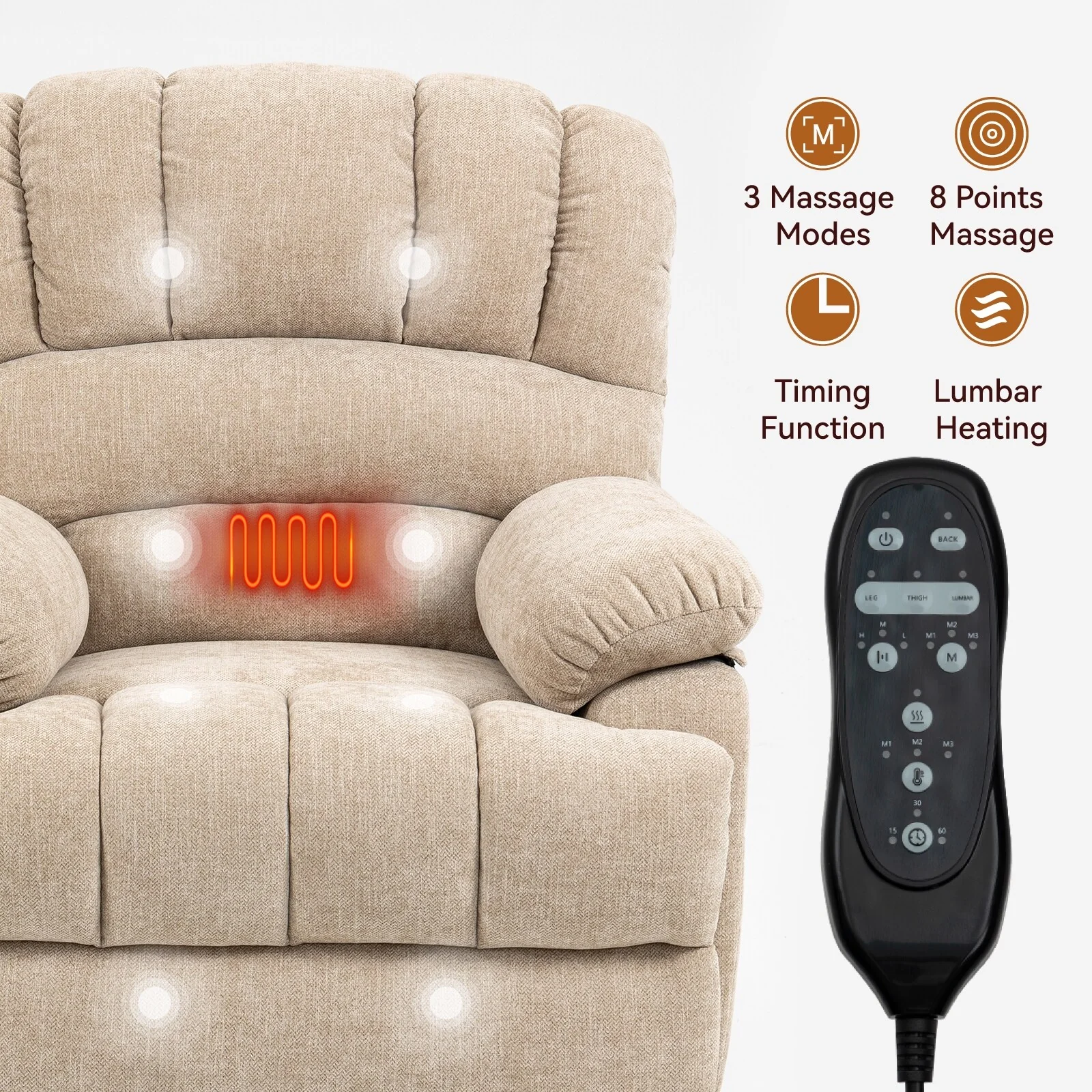 Chenille Power Lift Recliner Chair