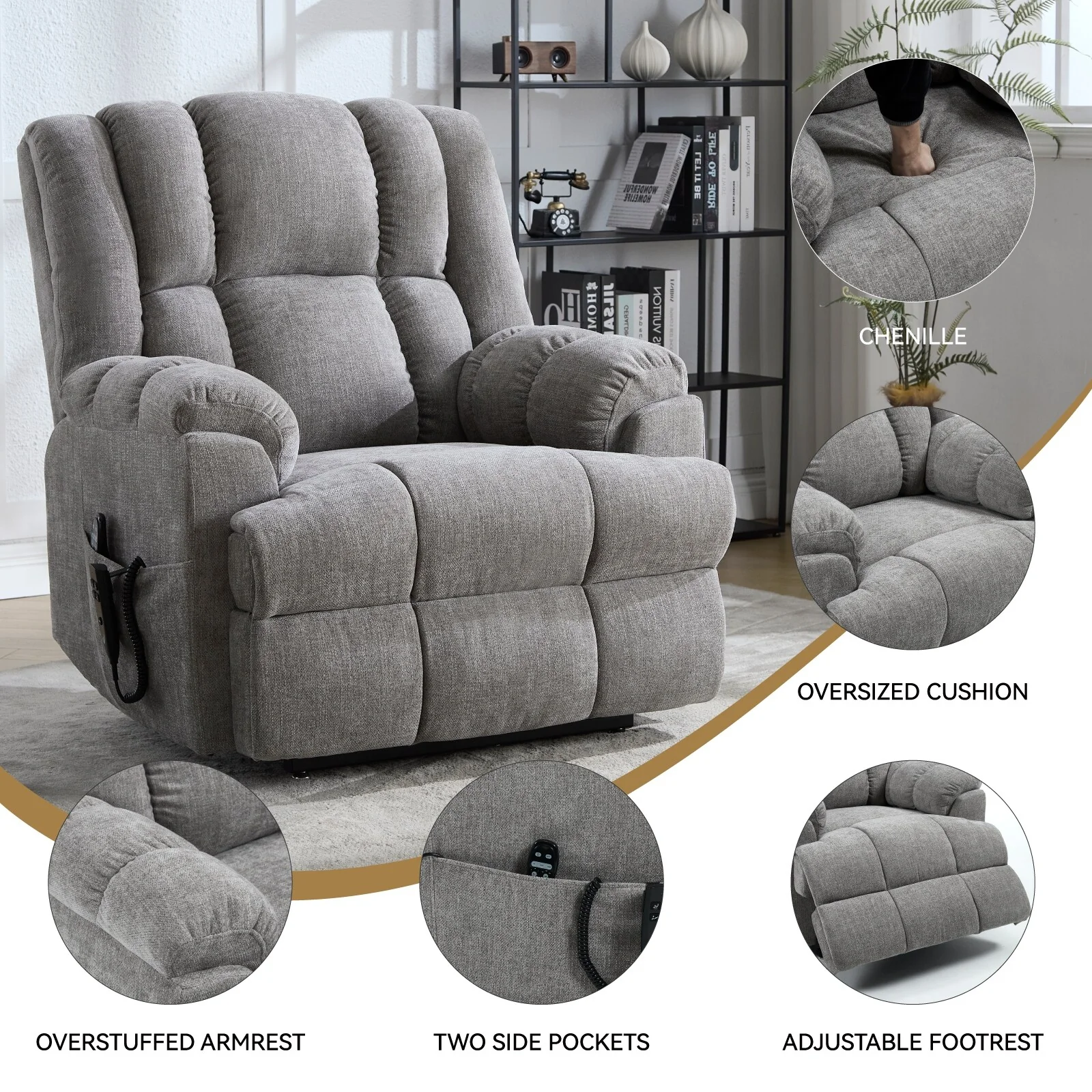 Electric Power Lift Recliners with Power-Remote