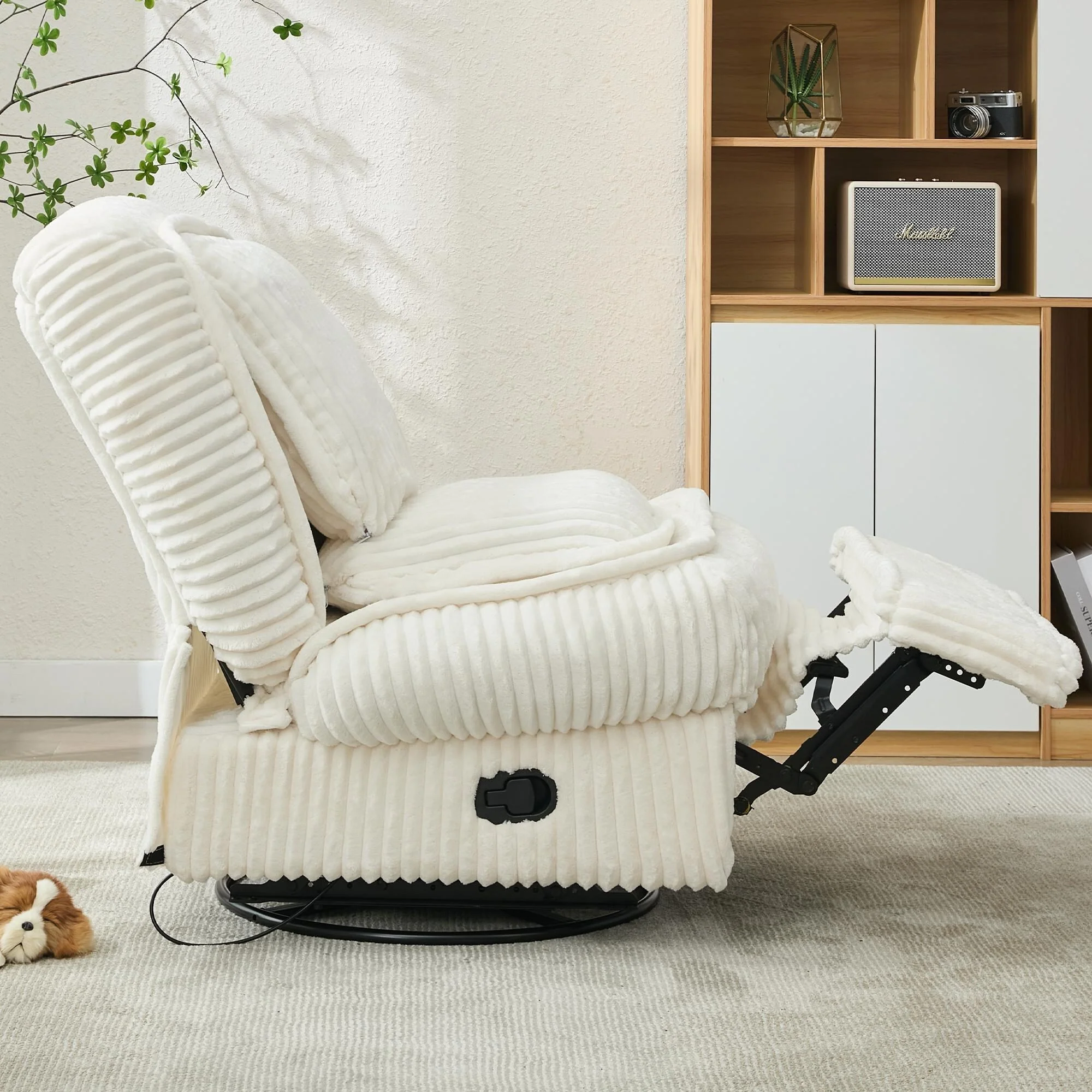 360�� Swivel Rocking Single Sofa,Recliner Sofa, Manual Glider Rocking Armless Chair,Living Room Office