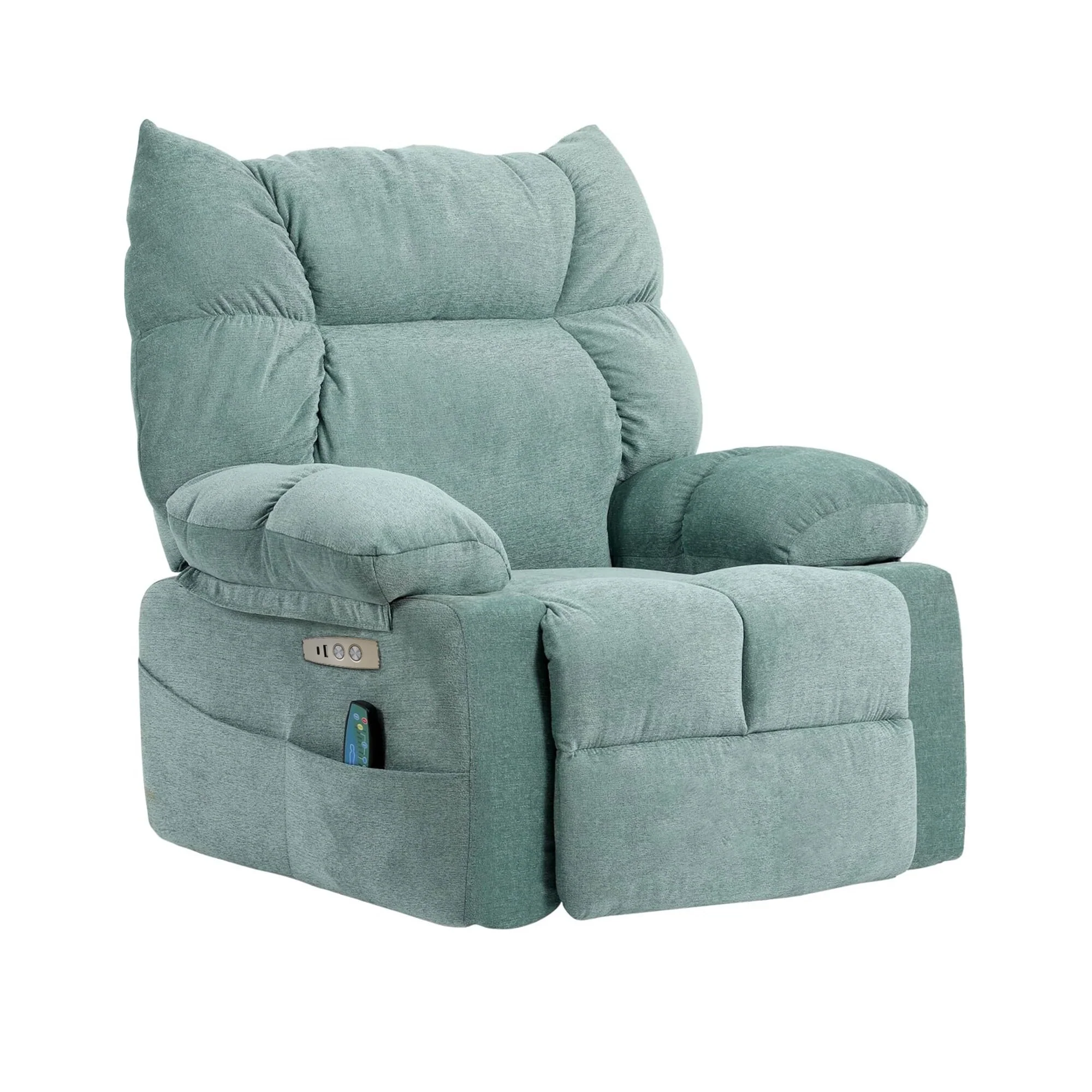 XINMICS Swivel Recliner Chair, Glider Rocking Power Recliner with Massage and Heated