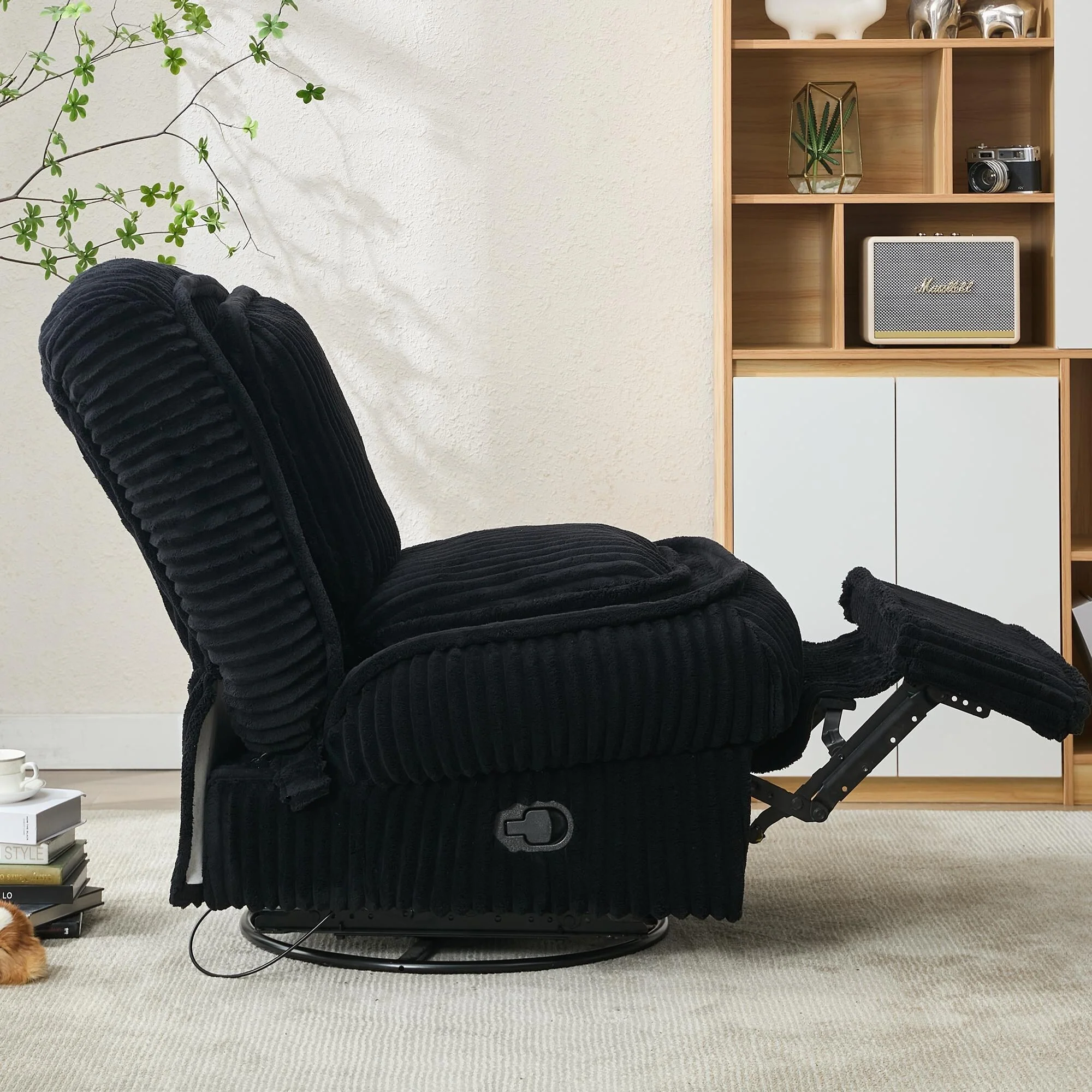 360�� Swivel Rocking Single Sofa,Recliner Sofa, Manual Glider Rocking Armless Chair,Living Room Office