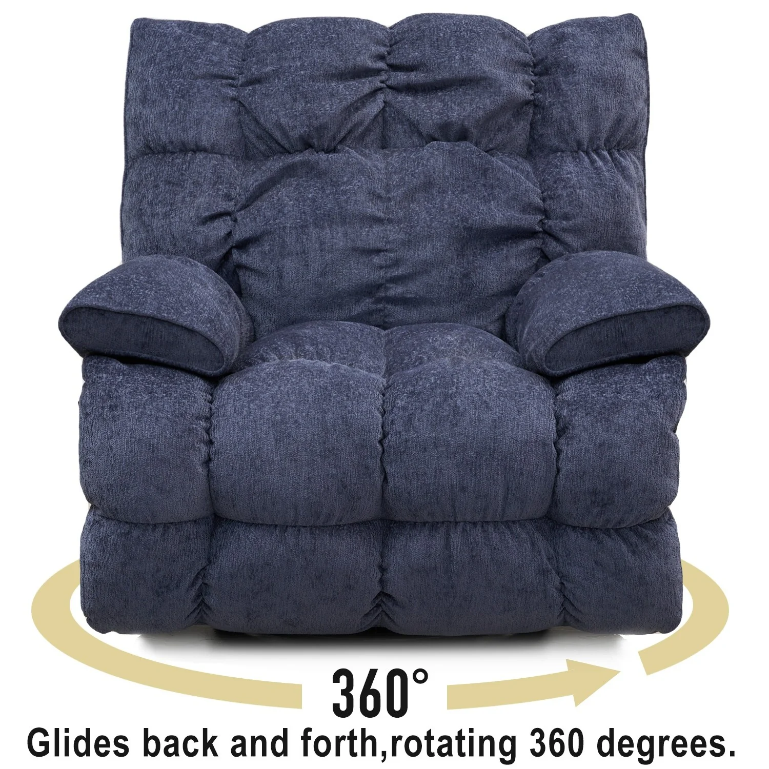 Fabric 360�� Swivel Electric Recliner Chair with Glide Motion