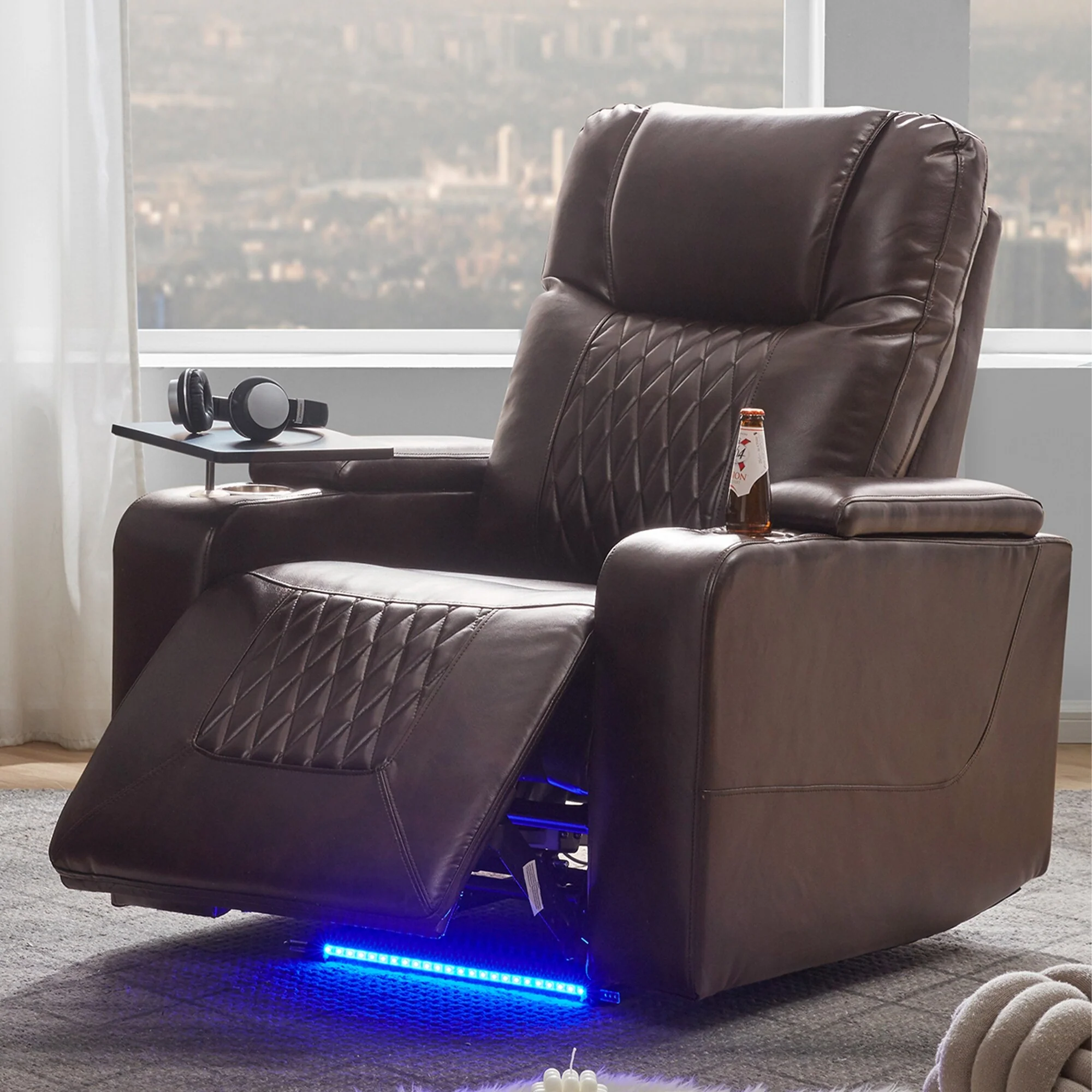 Electric Power Recliner with USB, Swivel Tray & Arm Storage