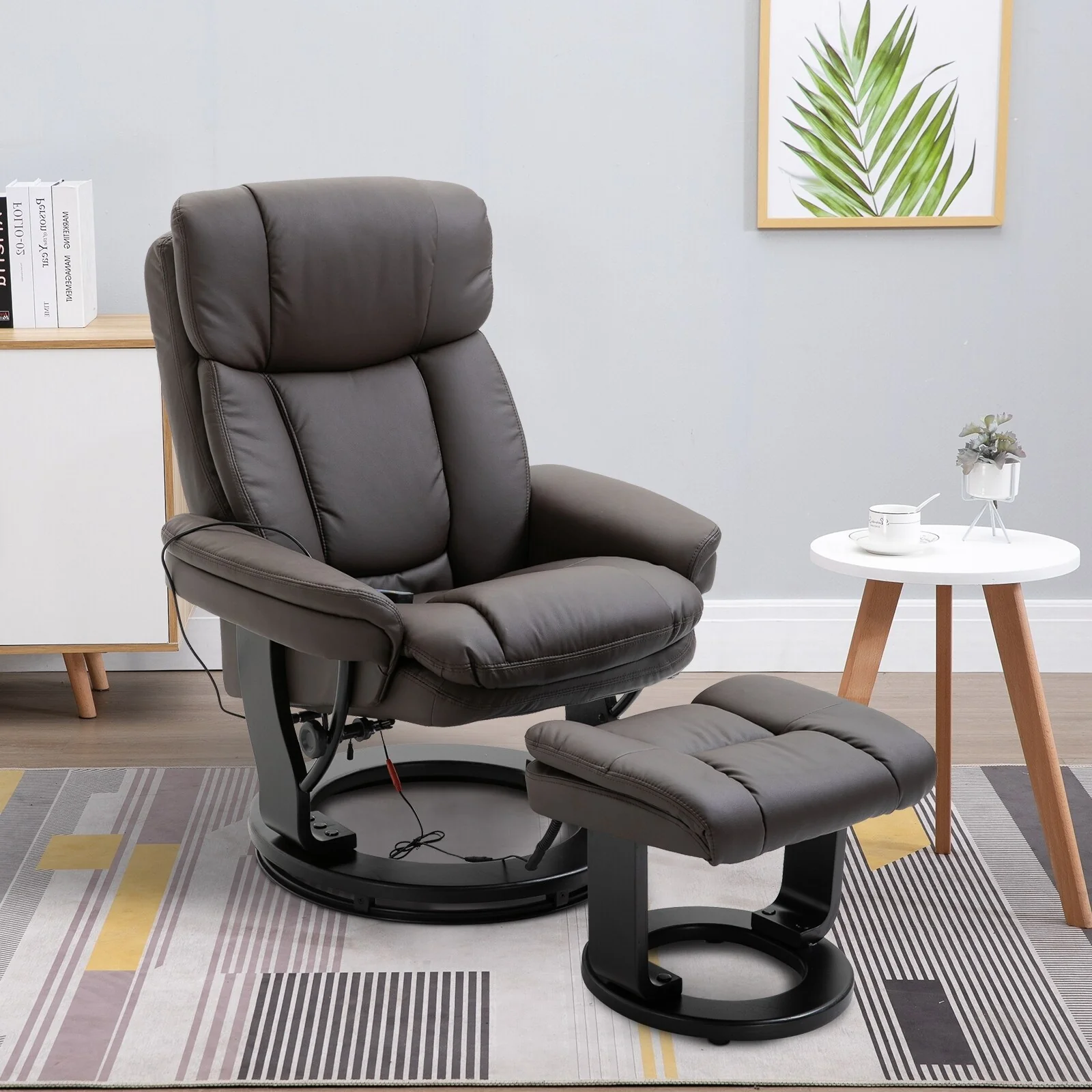 Massage Recliner Chair with Ottoman 10 Point Vibration