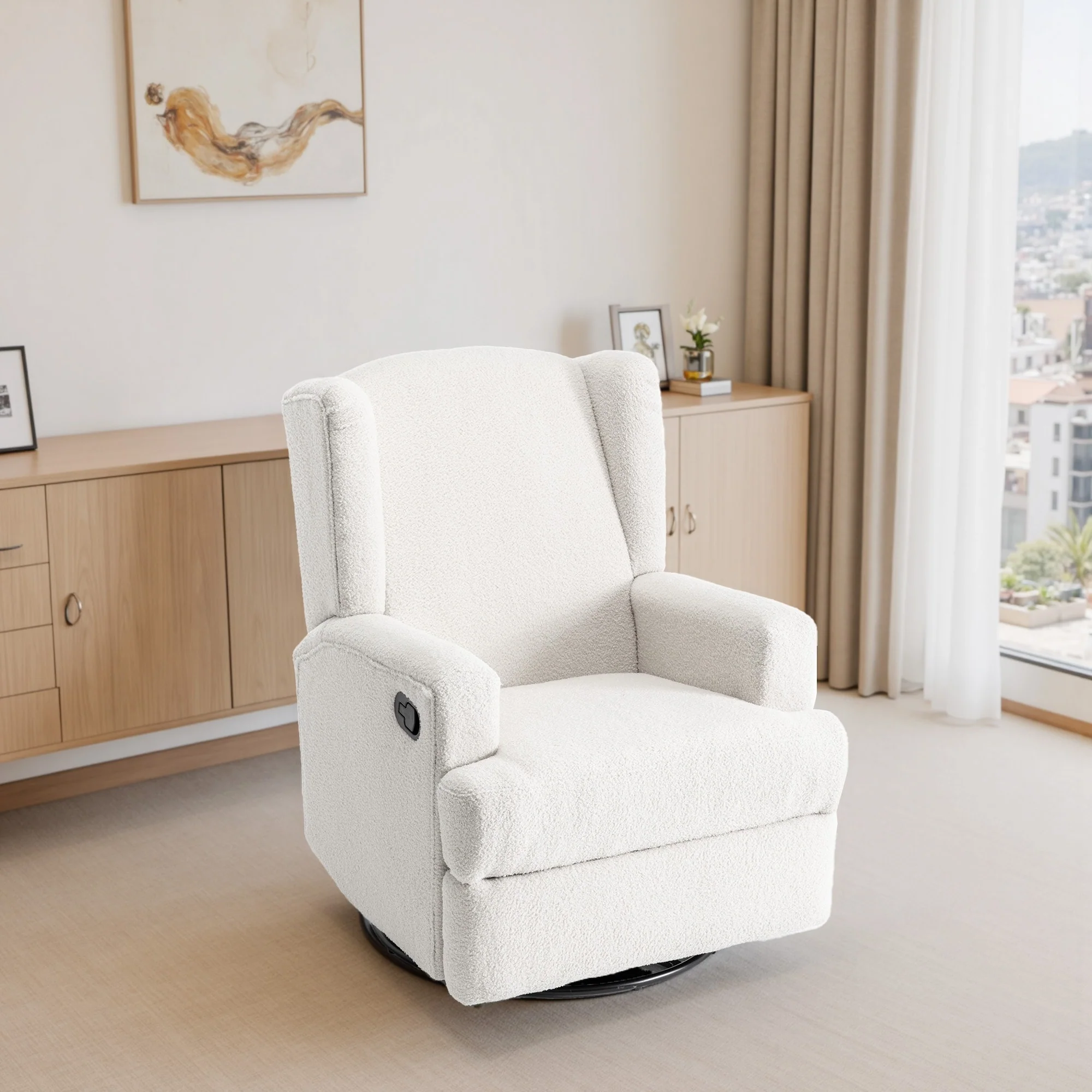 Swivel Wingback Glider Rocker Nursery Recliner Chair