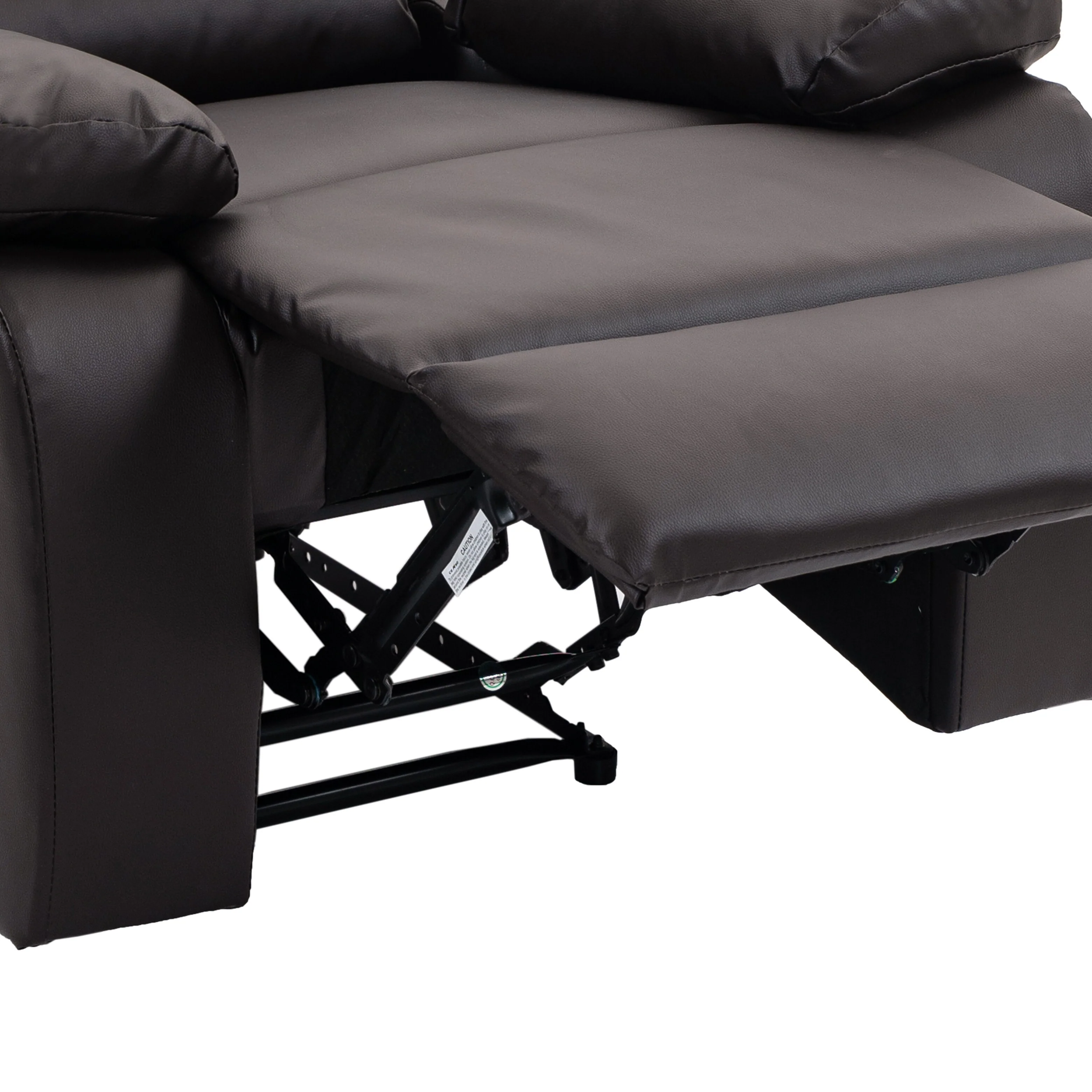 Vegan Leather Upholstered Push Back Manual Recliner Chair