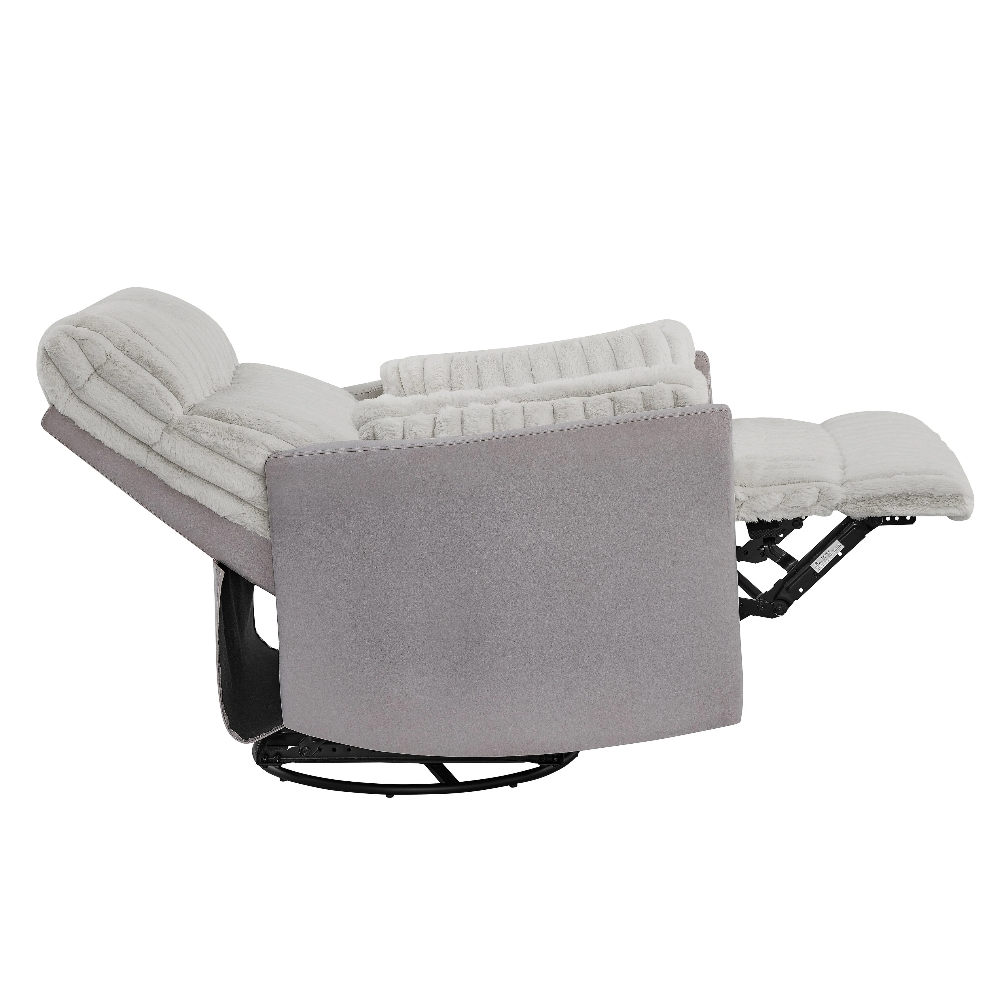 Swivel Recliner Chair with 360�� Rotation and Manual Recline - Wide Plush Seat, Pillow-Top Arms, Pocket/Sinuous Springs