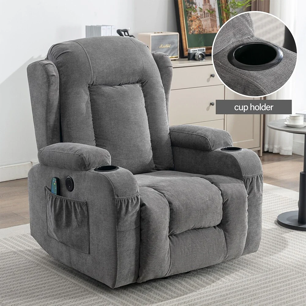 Modern Power Lift Recliner Chair w/Massage  Heat, Infinite Position