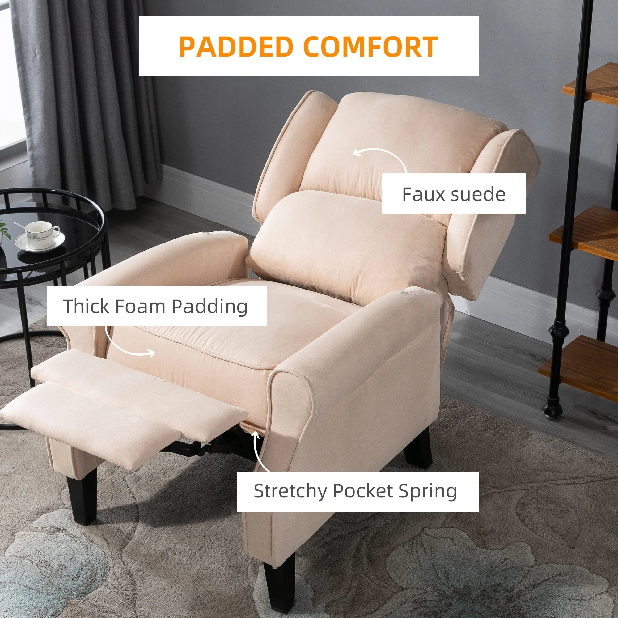 Heated Massage Recliner Chair with Lumbar Heating  Remote Controller