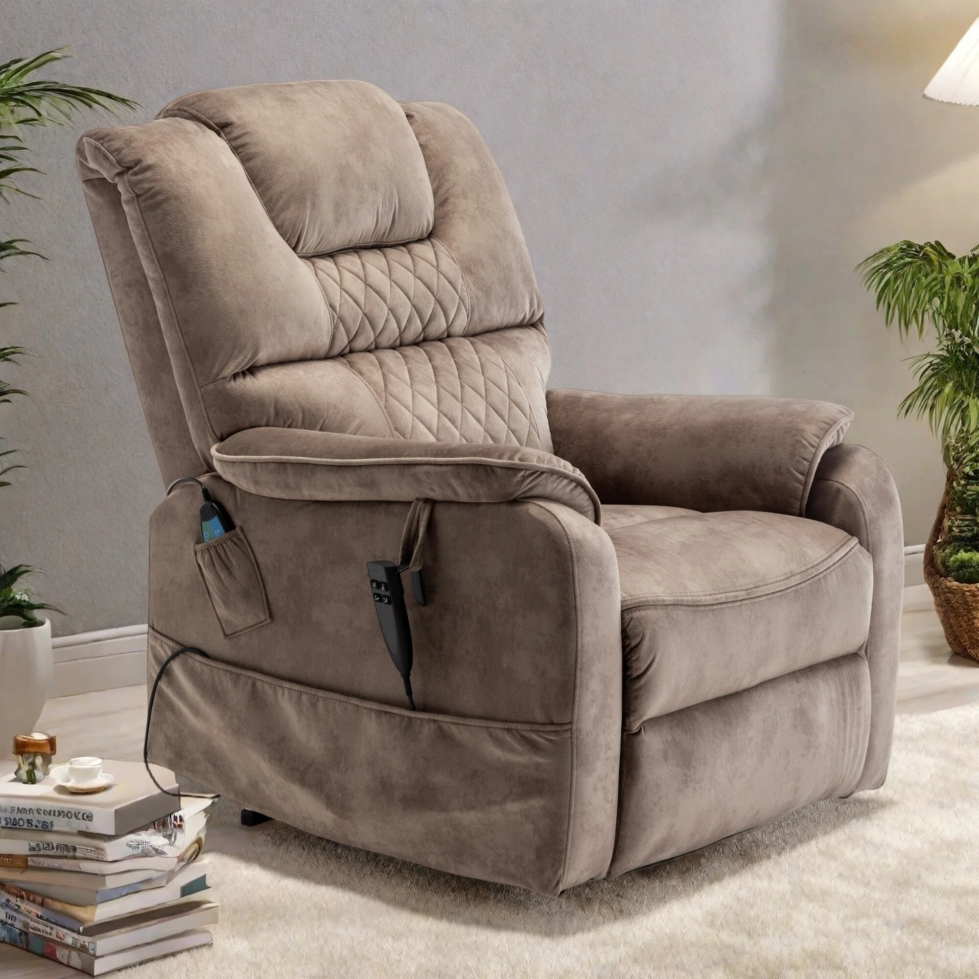 Recliner Chair with OKIN Silent Motor - 180�� Infinite Position Recline, Remote Control, Separate Backrest/Footrest