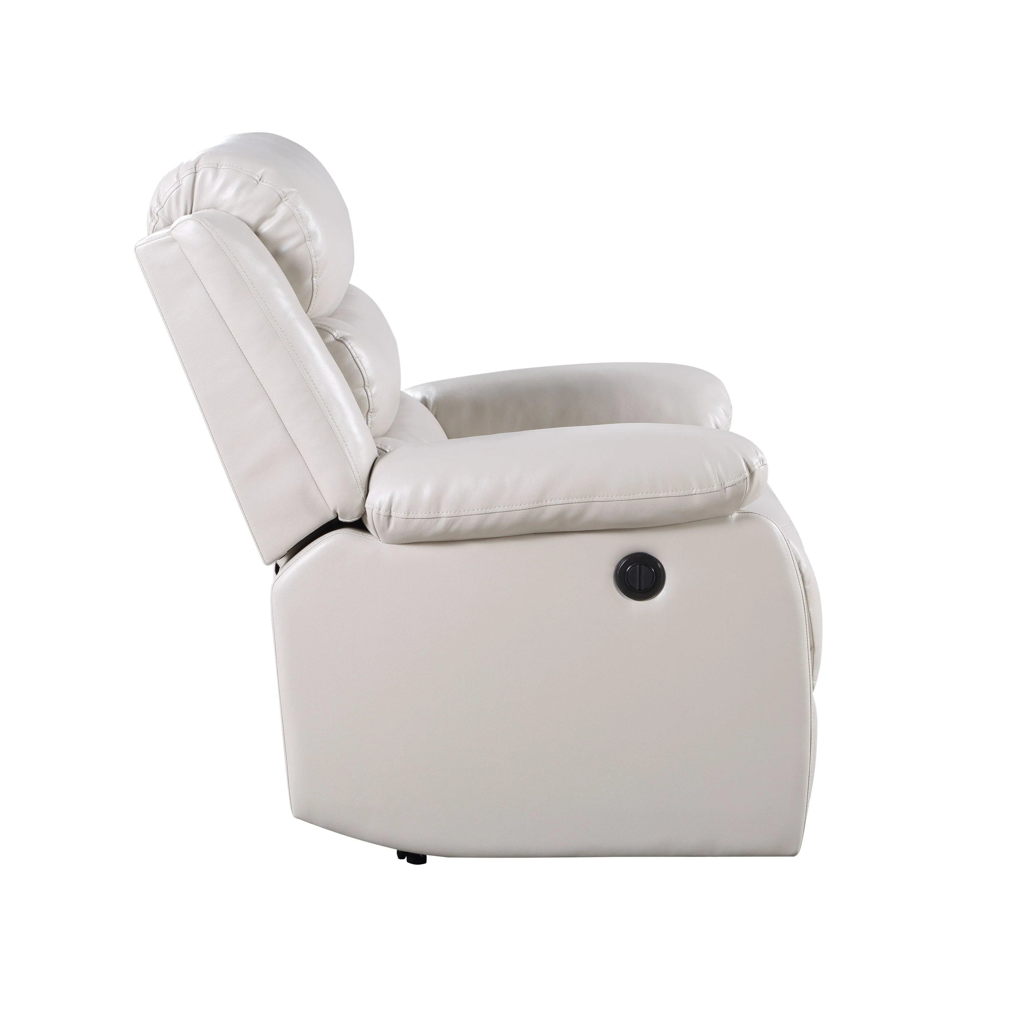 Beige Synthetic Leather Power Motion Recliner