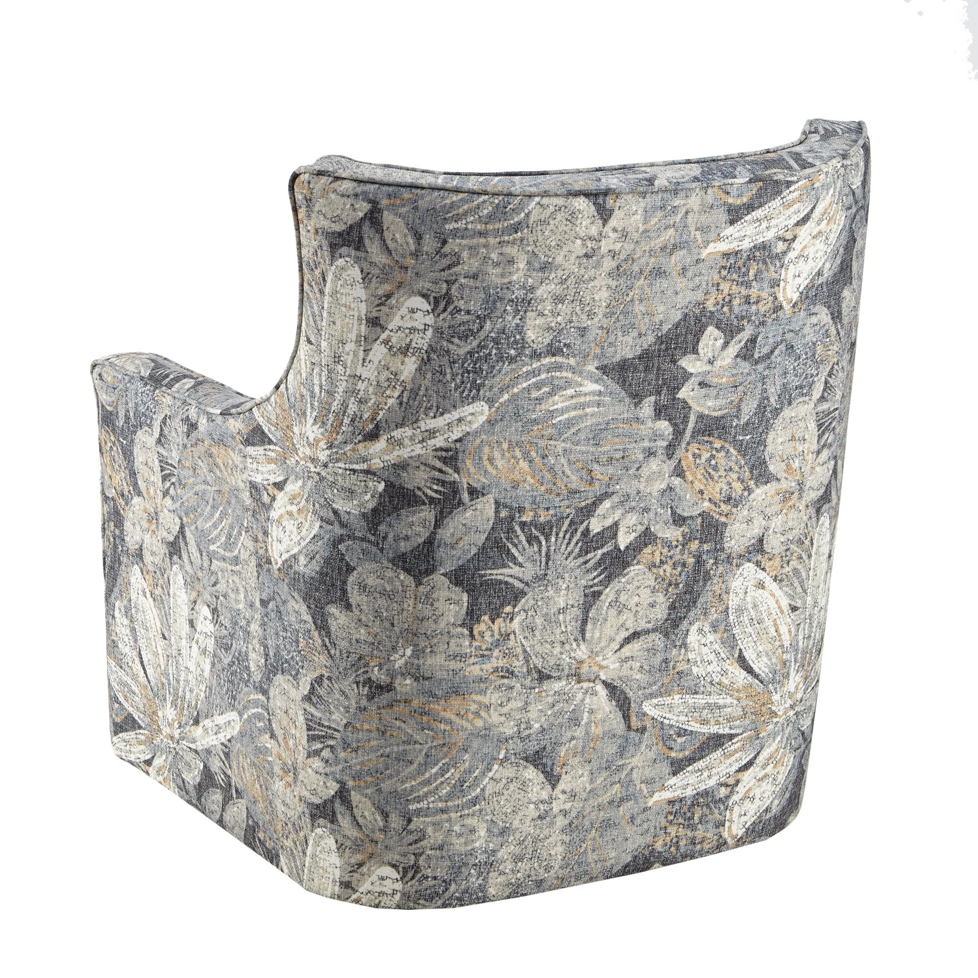 Madison Park Minkoff Blue Curve Back Swivel Glider Chair