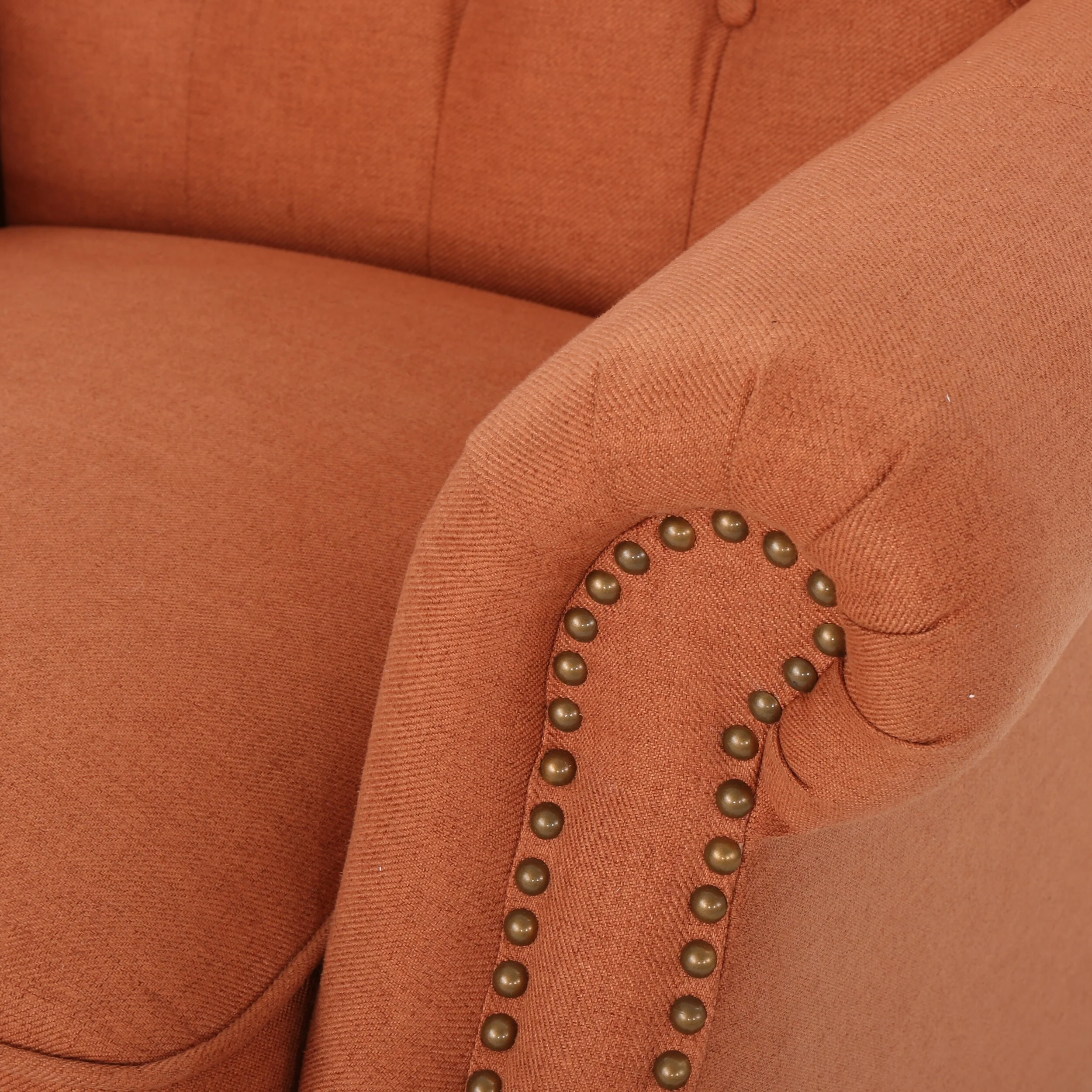 Tufted?Recliner?Chair?-?Diamond?Stitch?Backrest,?Nailhead?Trim?and?Rolled?Arms?