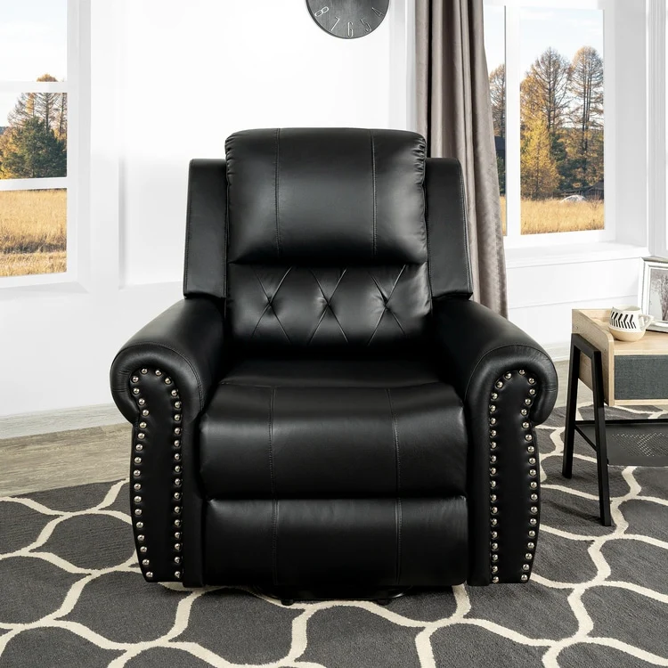 Air Leather Premium Studded Power Lift Recliner Chair with Footrest Reclining Chair with Remote Control