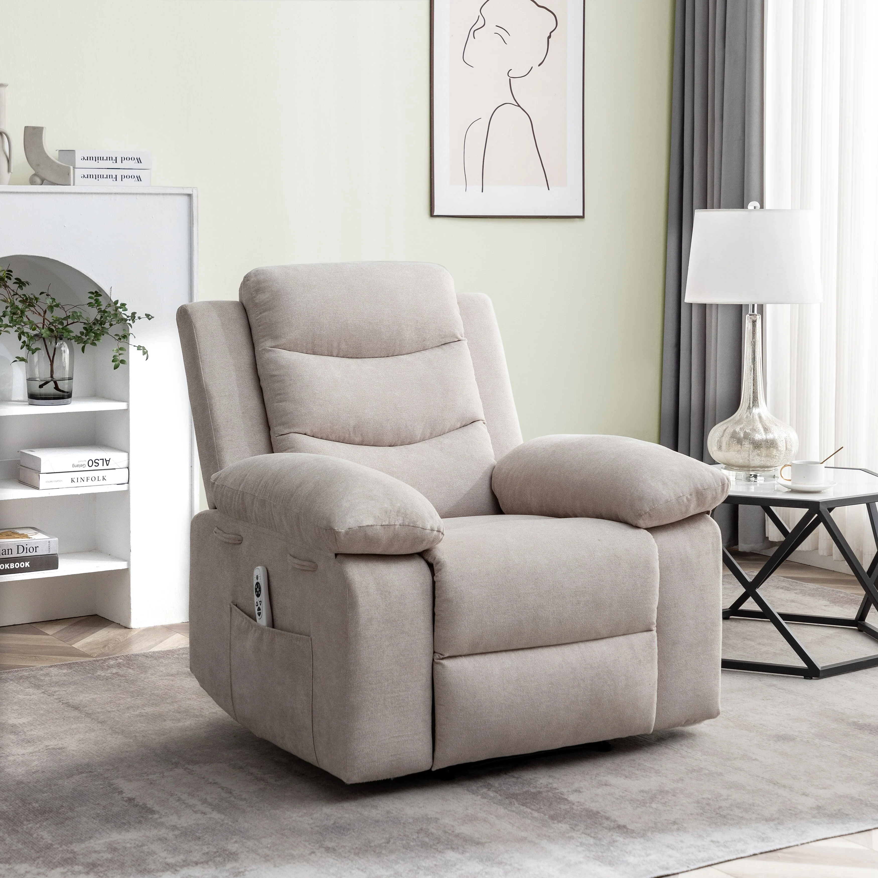 Electric Recliner Chair with Massage, Lumbar Heat & Steel Frame