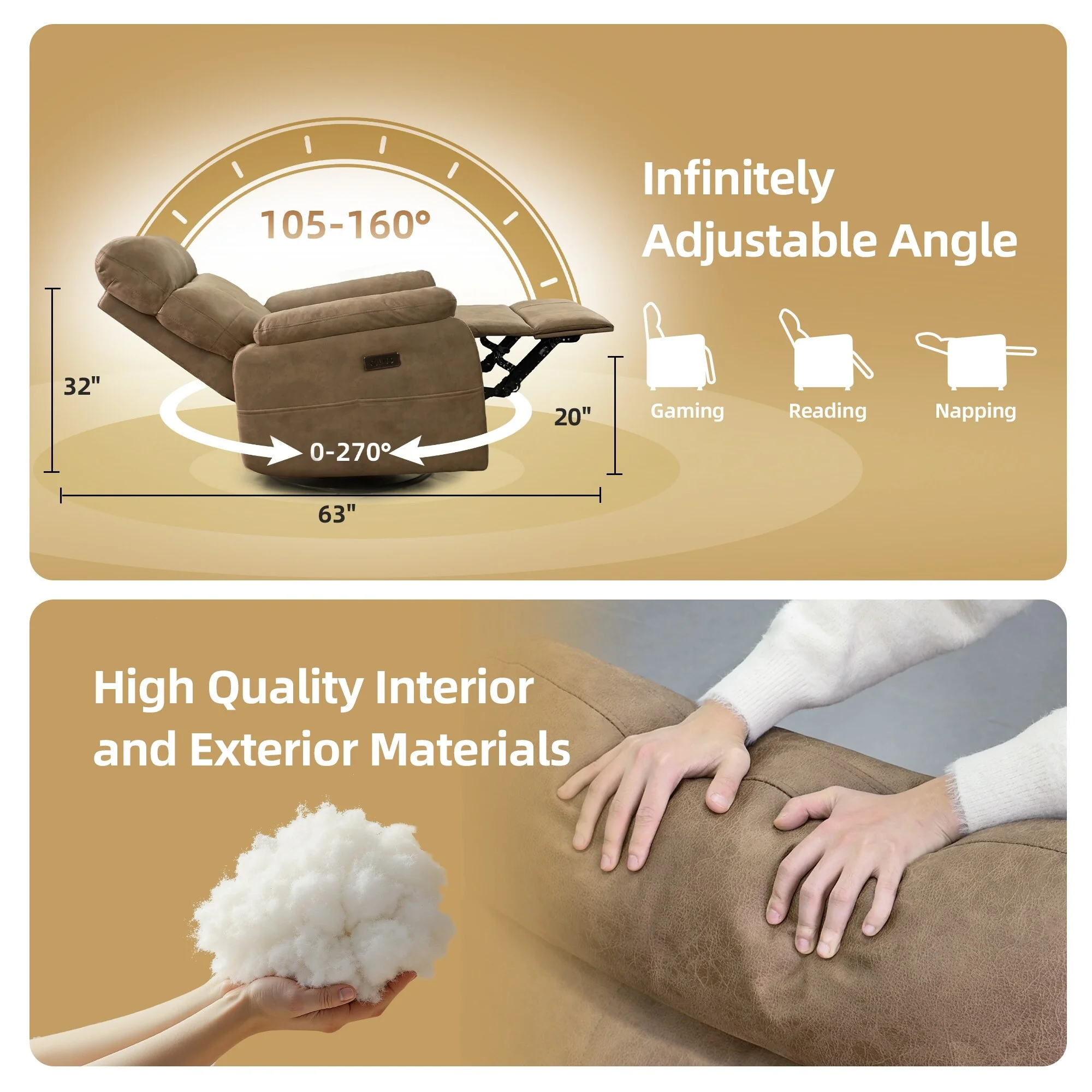 Electric Swivel Rocker Recliner Chair