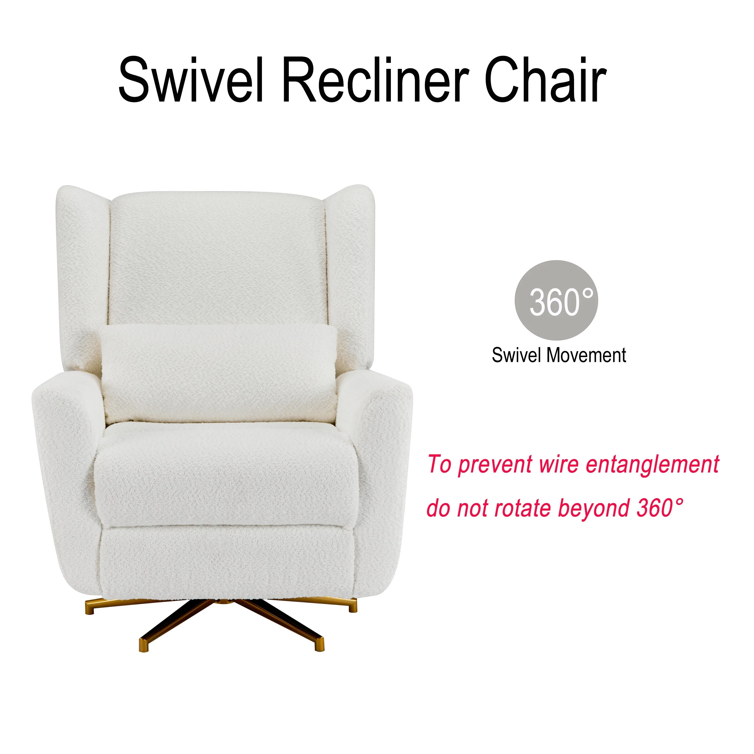 Christopher Knight Home - Starling Power Swivel Recliner With Gold Metal Base