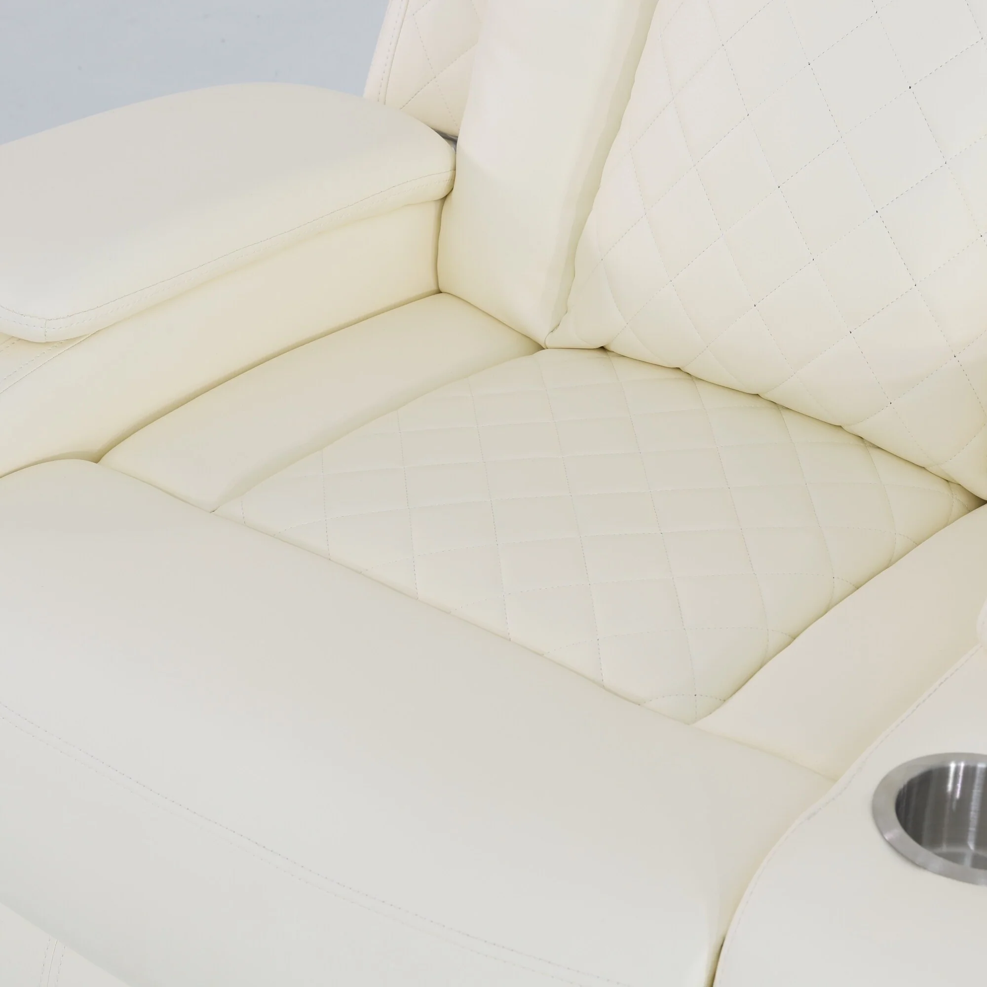 Modern Breathing Leather Recliner Chair with Ambient Lighting and USB-Powered LED