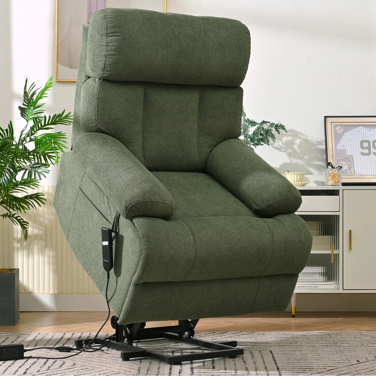 Electric Lift Recliner Chair for Seniors with Remote Control, Side Pocket, Ergonomic Support & Spacious Seat