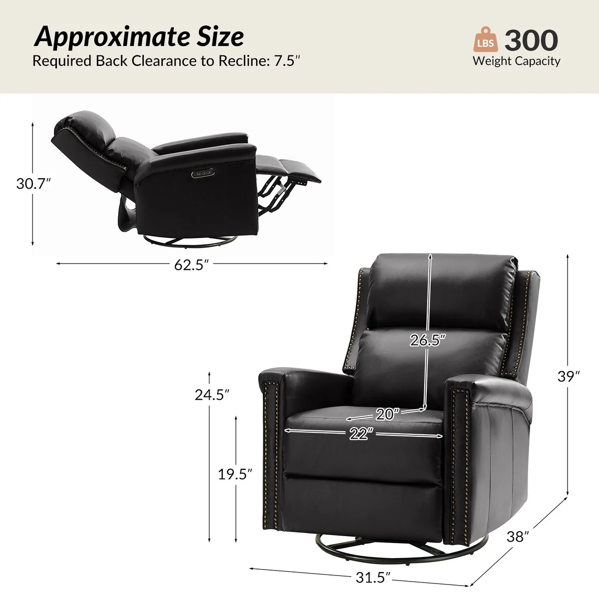 Tobias Traditional Swivel And Rocker Power Recliner by HULALA HOME