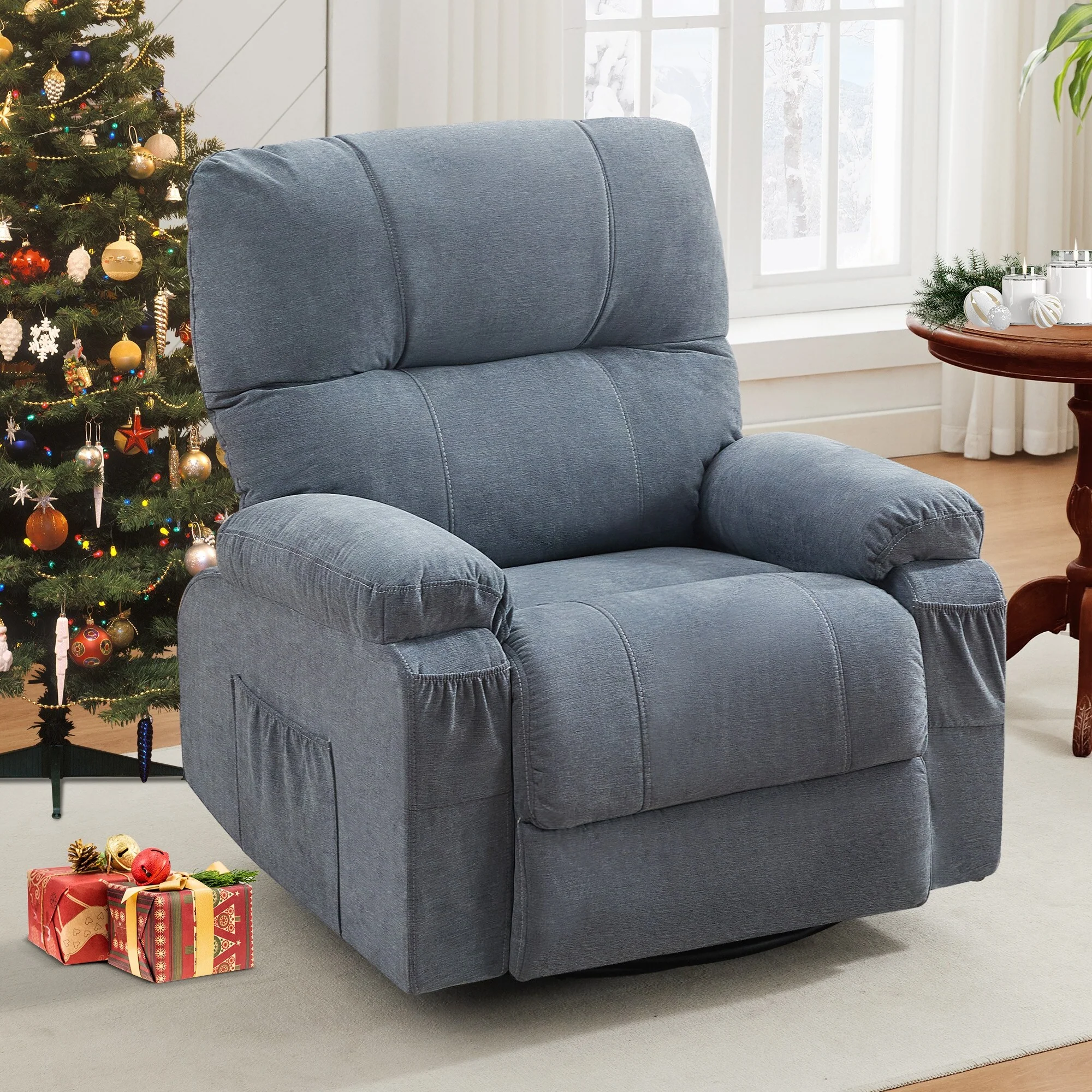Recliner chair,360 degree rotating swing single sofa chair