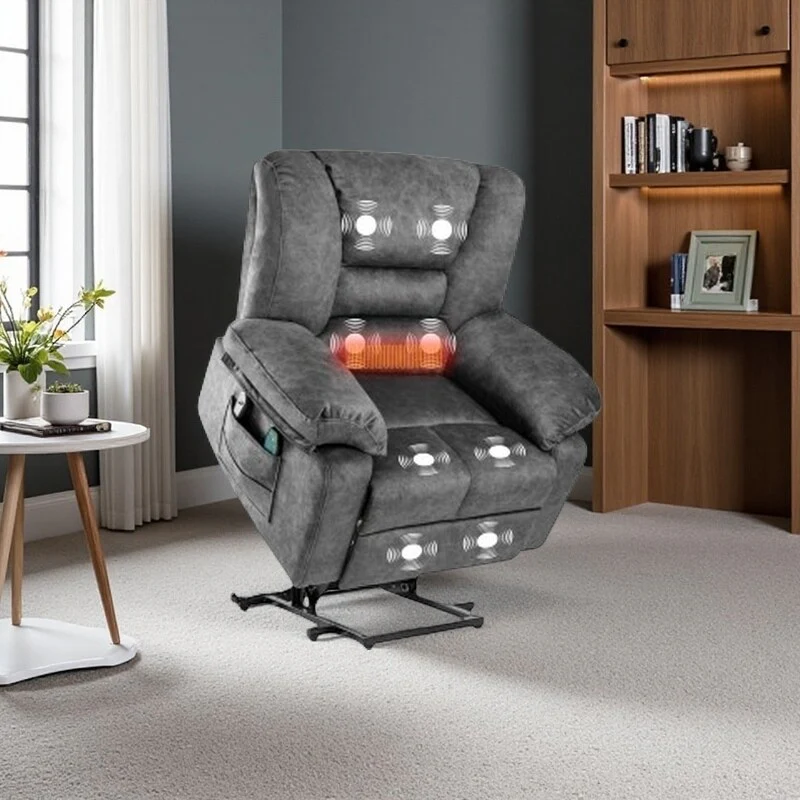 Senior-Friendly Power Lift Recliner with Multi-Mode Massage, Lumbar Heat, Adjustable Positions, and Quick Assembly