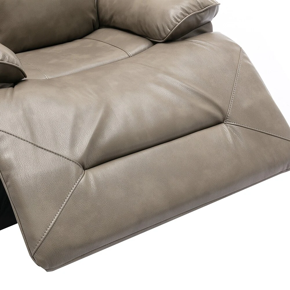 360�� Swivel Rocker Recliner with LED Lights, Manual Media Chair