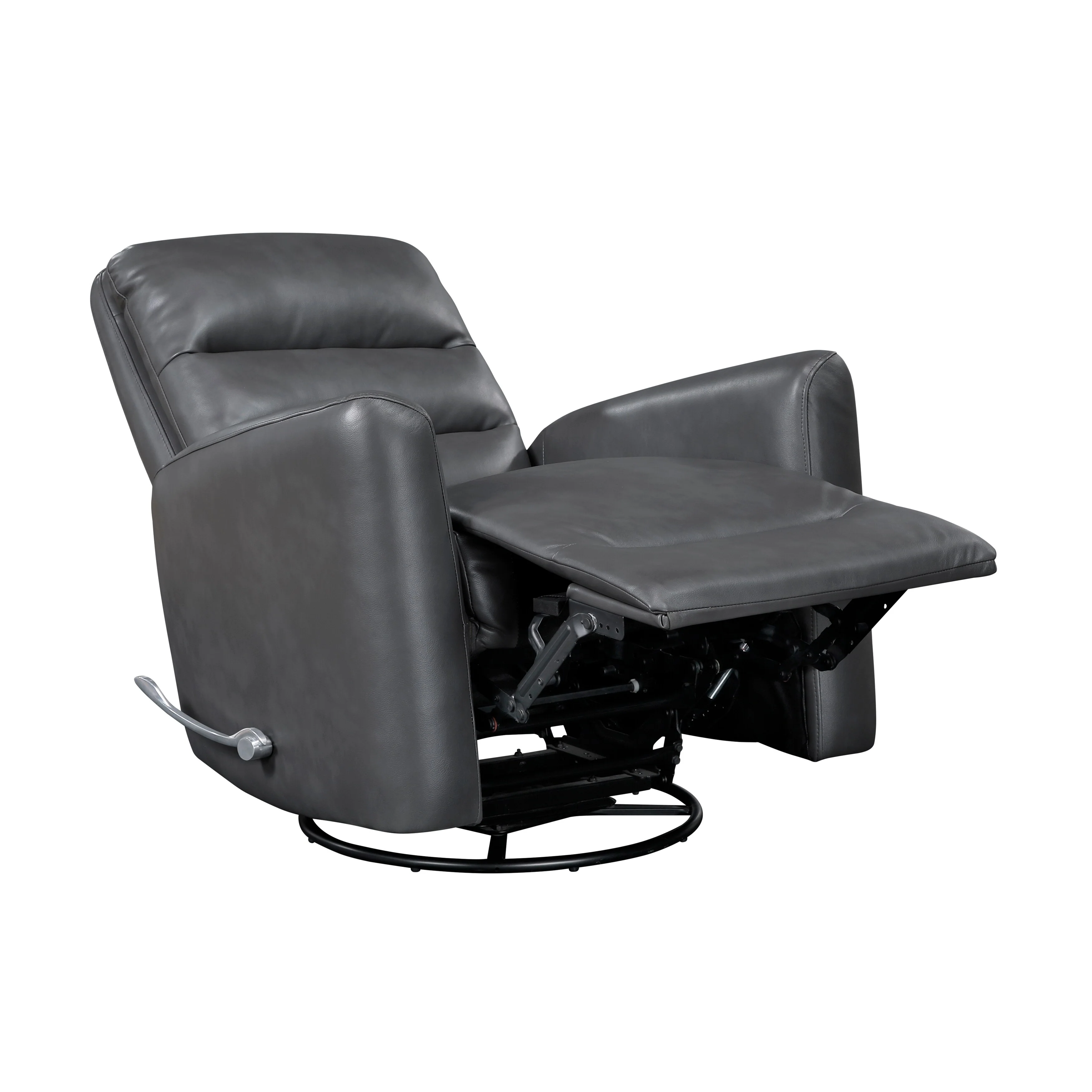 Glider Reclining Chair Swivel Motion Breathable Faux Leather Upholstery Luxury Living Room Furniture, Movie Chair