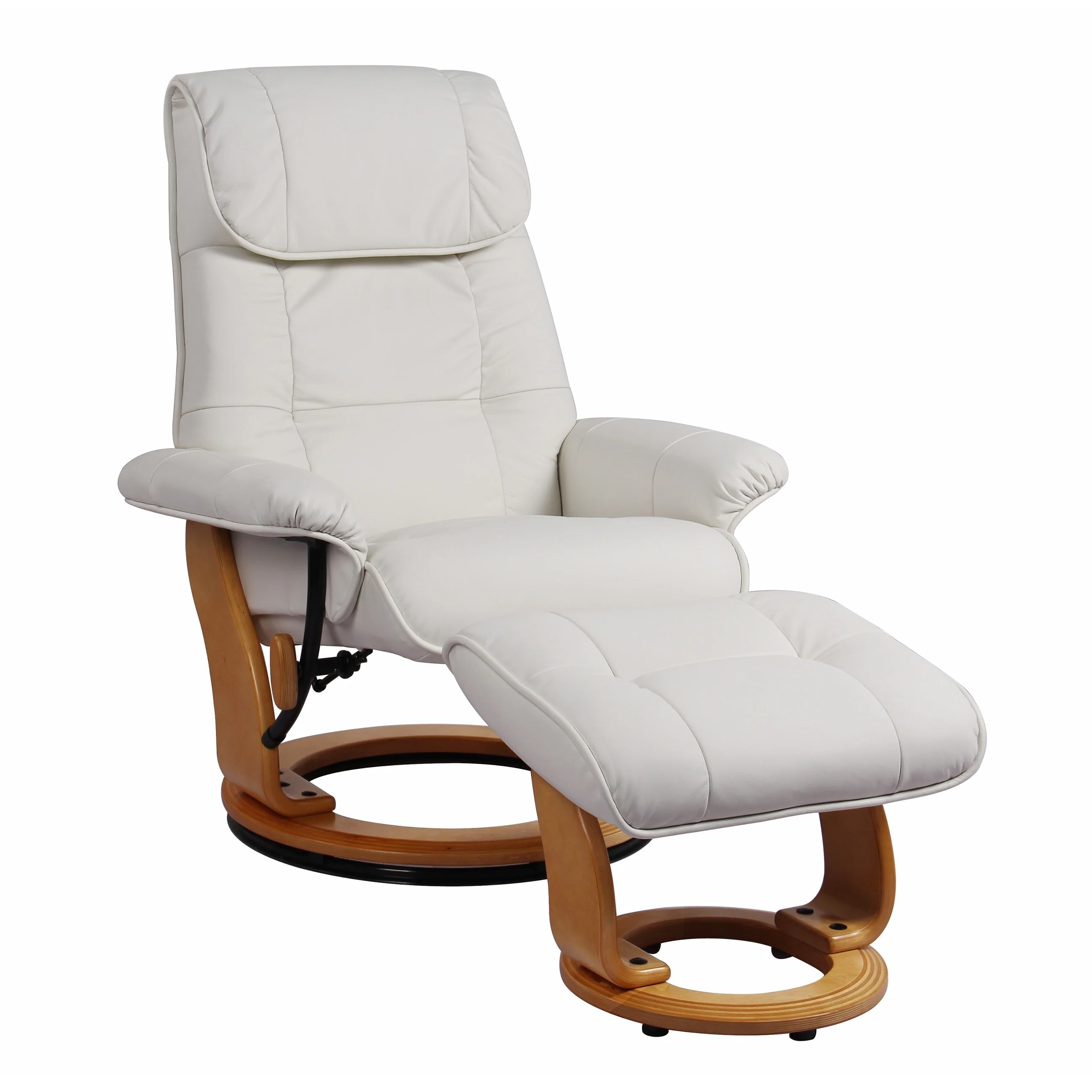 Copper Grove Caret Top Grain Leather Recliner and Ottoman