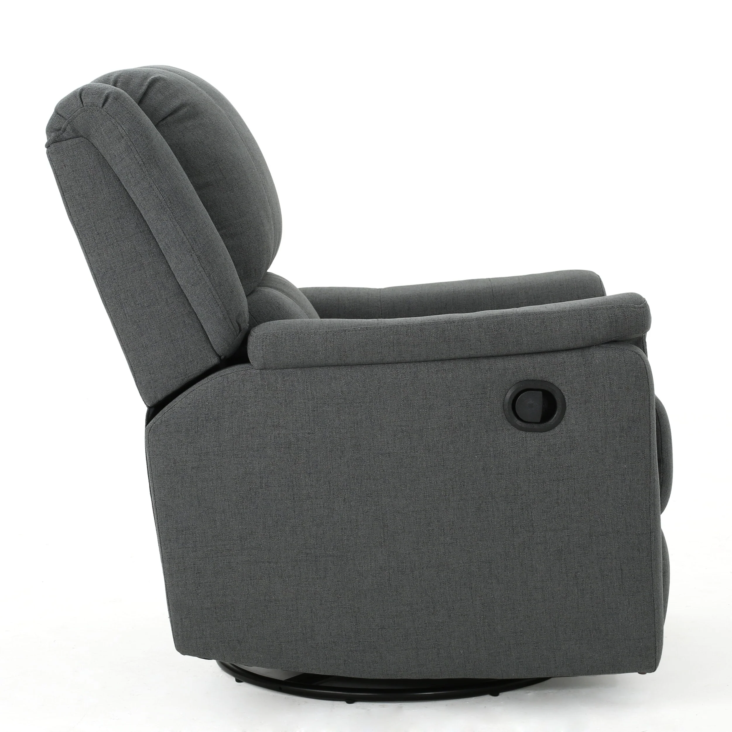 Roomfitters Fabric Glider Recliner with Swivel, Manual Reclining Chair