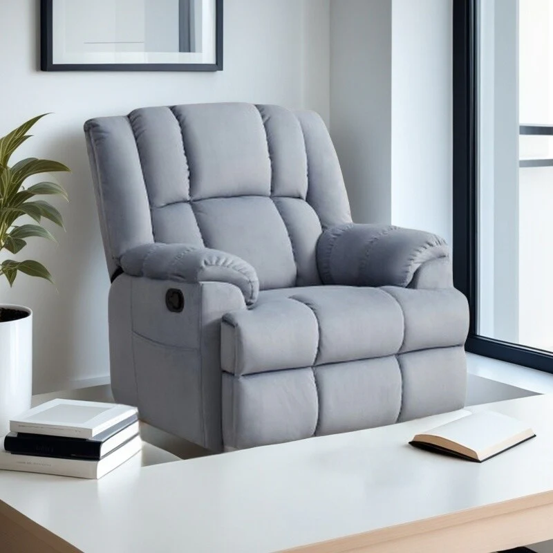Extra-Large Manual Recliner Chair with 360�� Swivel Base and Rocking Motion, Tool-Free Assembly