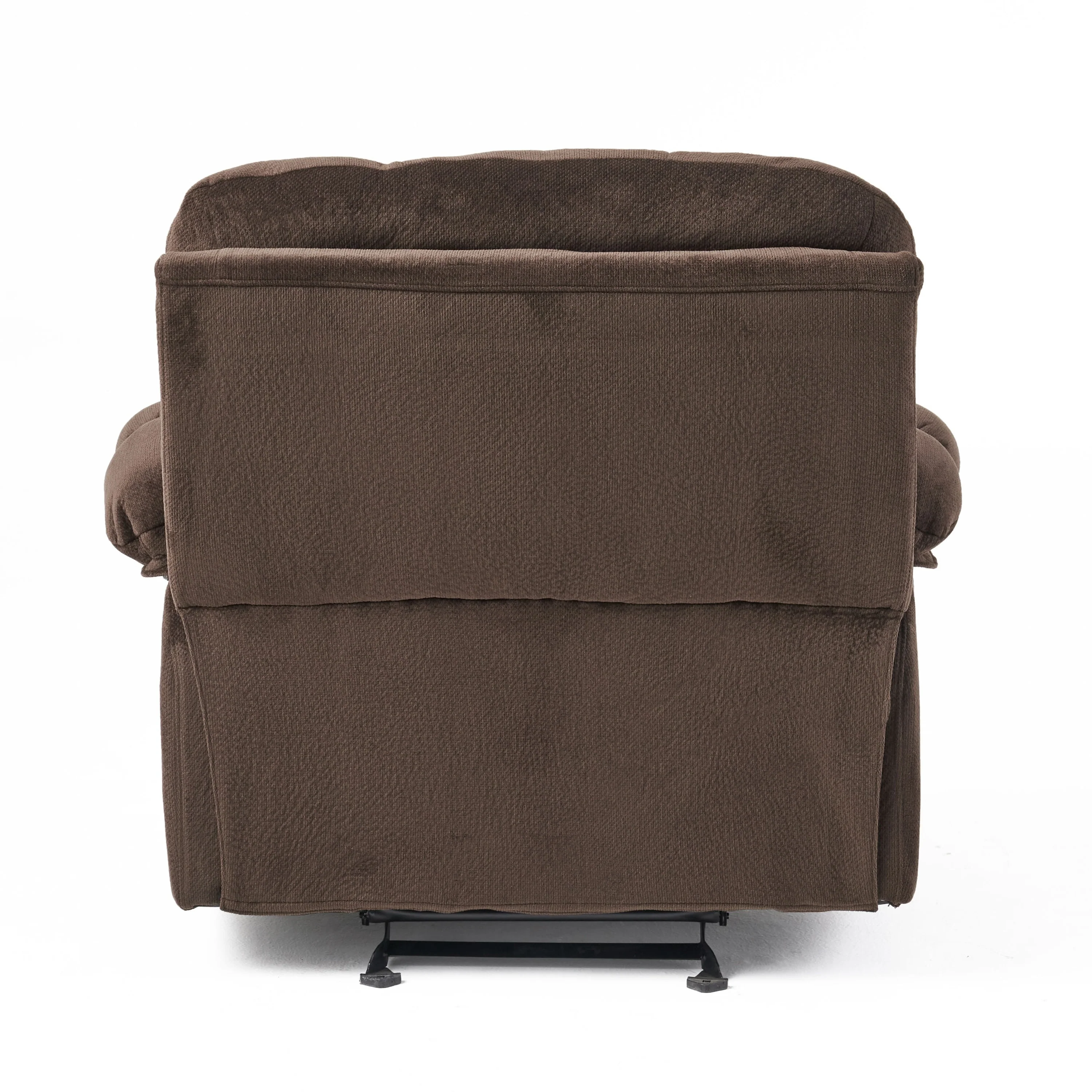 Stylish Manual Recliner with Soft Fabric Upholstery, Plush Padding, and Dual Cup Holders