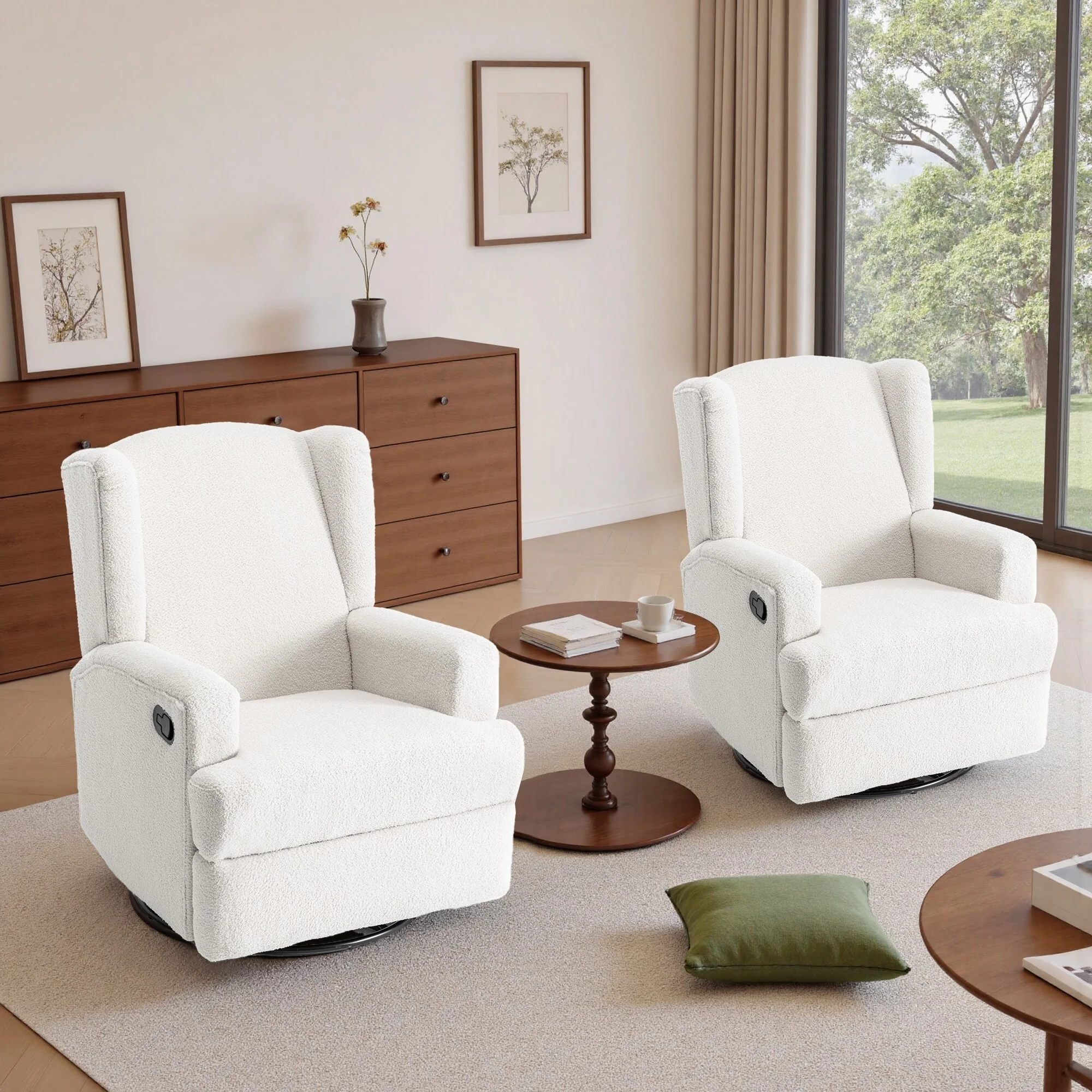 31'' W Manual Glider Swivel Glider Rocker Recliner Nursery Set of 2