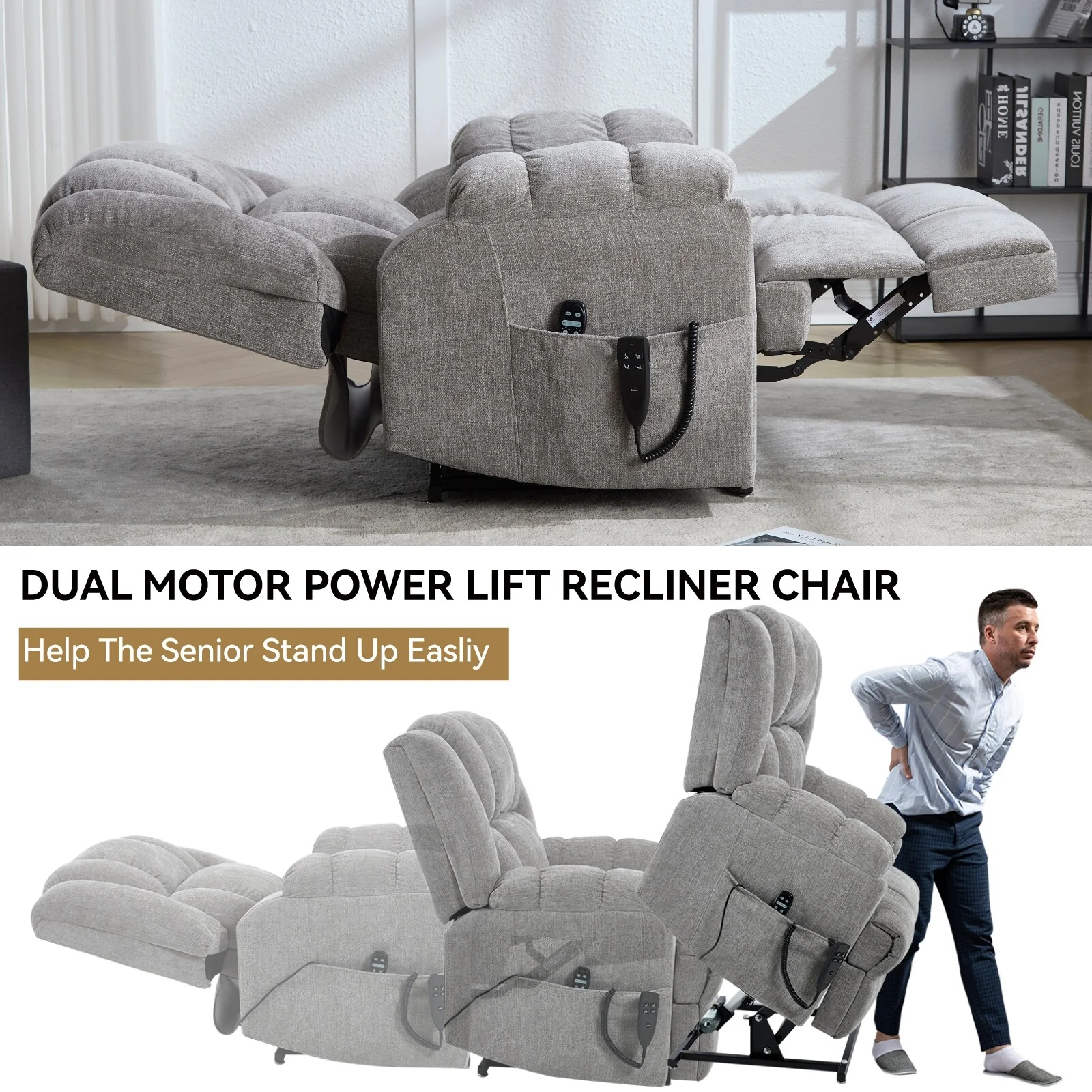 Electric Power Lift Recliners with Power-Remote